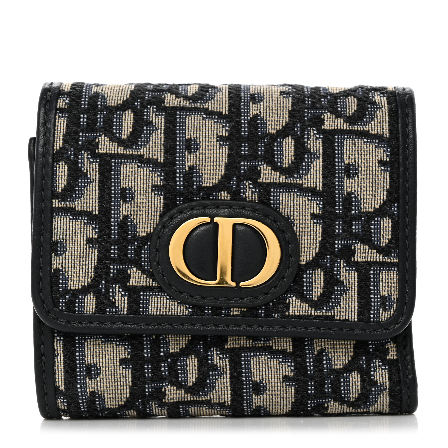 CHRISTIAN DIOR Oblique 30 Montaigne Lotus Wallet Blue