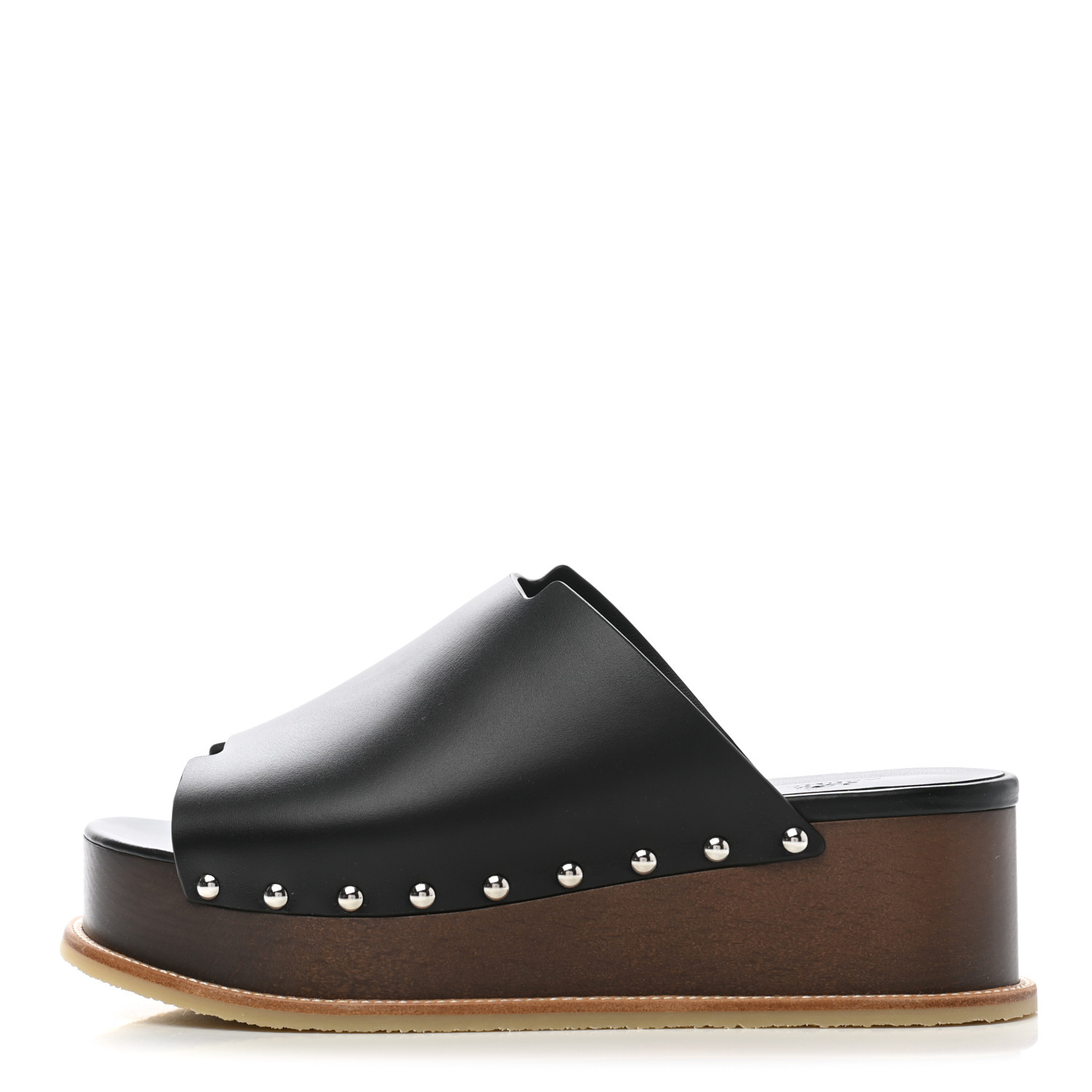 HERMES Calfskin Ellipse Sandals 38 Black 1016297 | FASHIONPHILE