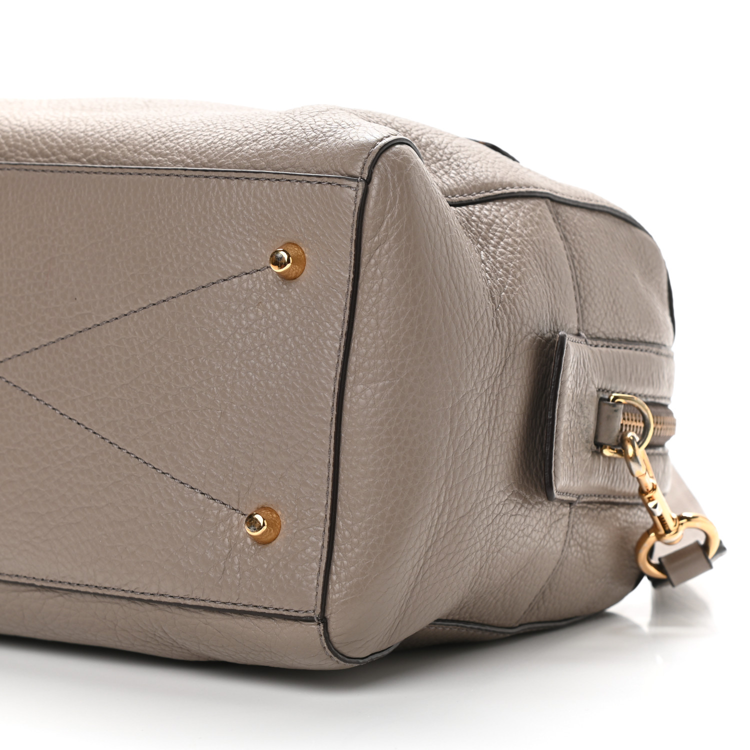 MARC JACOBS Calfskin Recruit Bauletto Satchel Tote Bag Mink