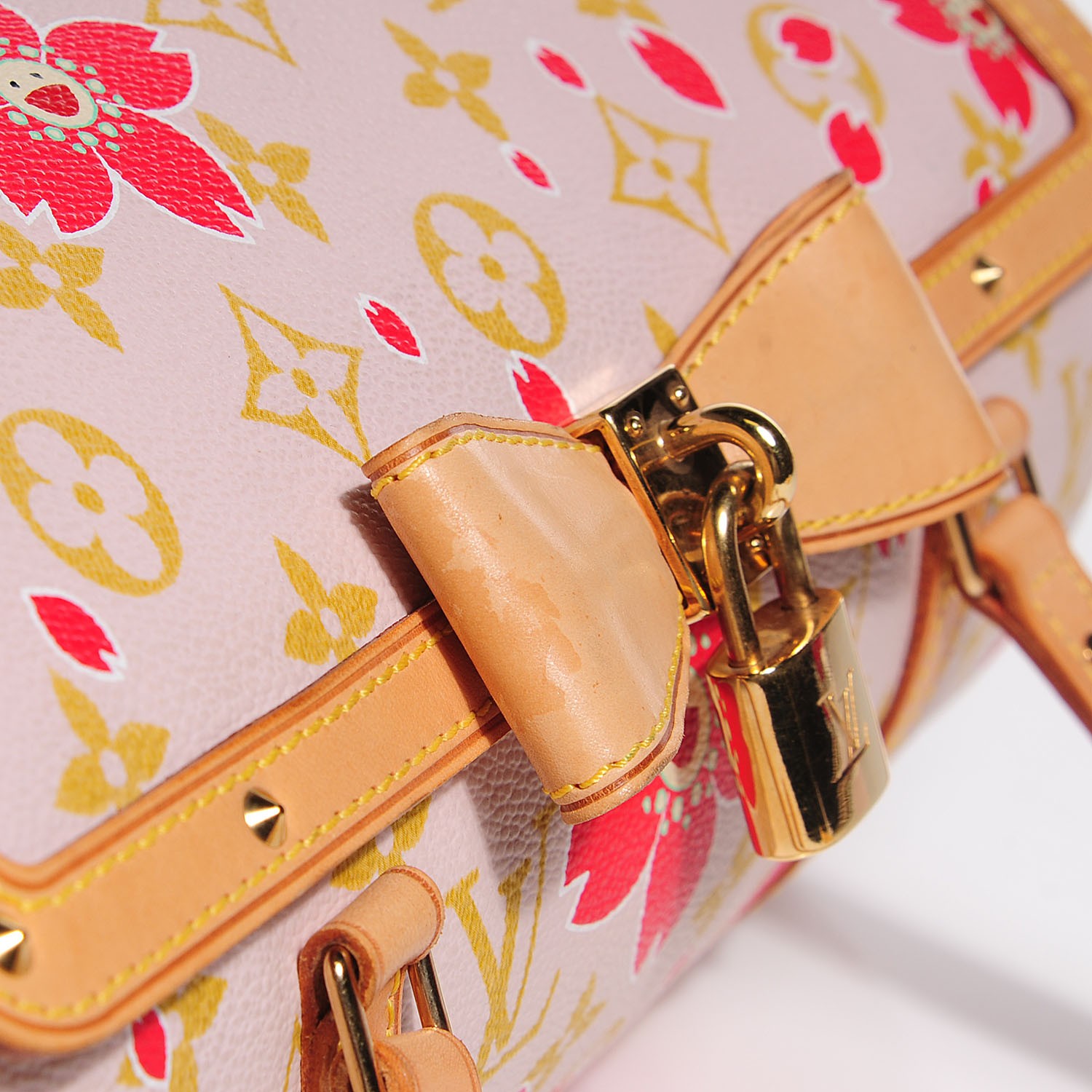 LOUIS VUITTON Monogram Cherry Blossom Papillon Red Creme