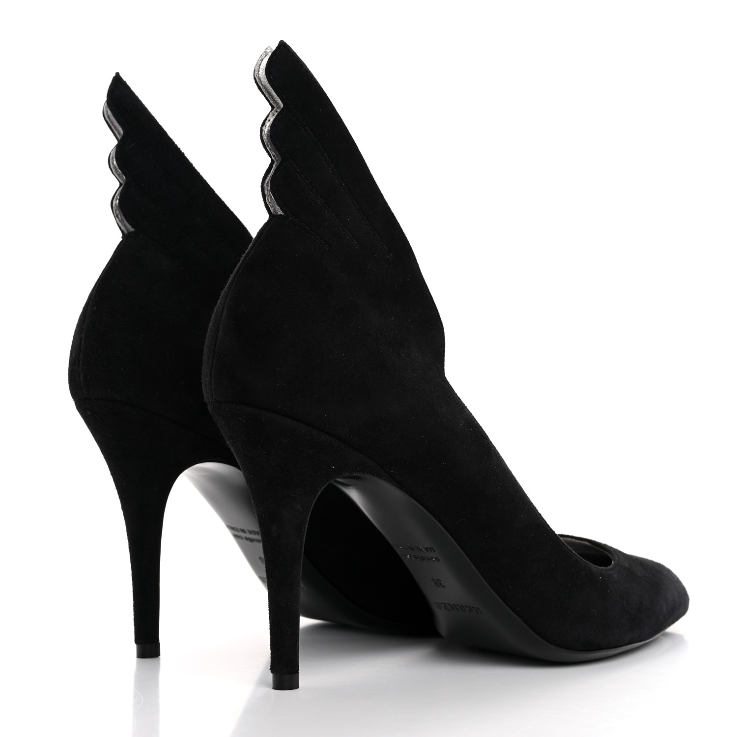 HERMES Suede Goatskin Victoire 90 Pumps 38 Black 1652266