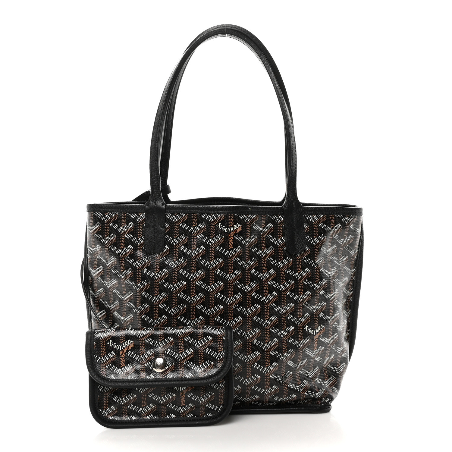Goyard ブラック ボディバッグ 黒 Goyard Black Goyardine Canvas And Chevroches Calfskin Saint