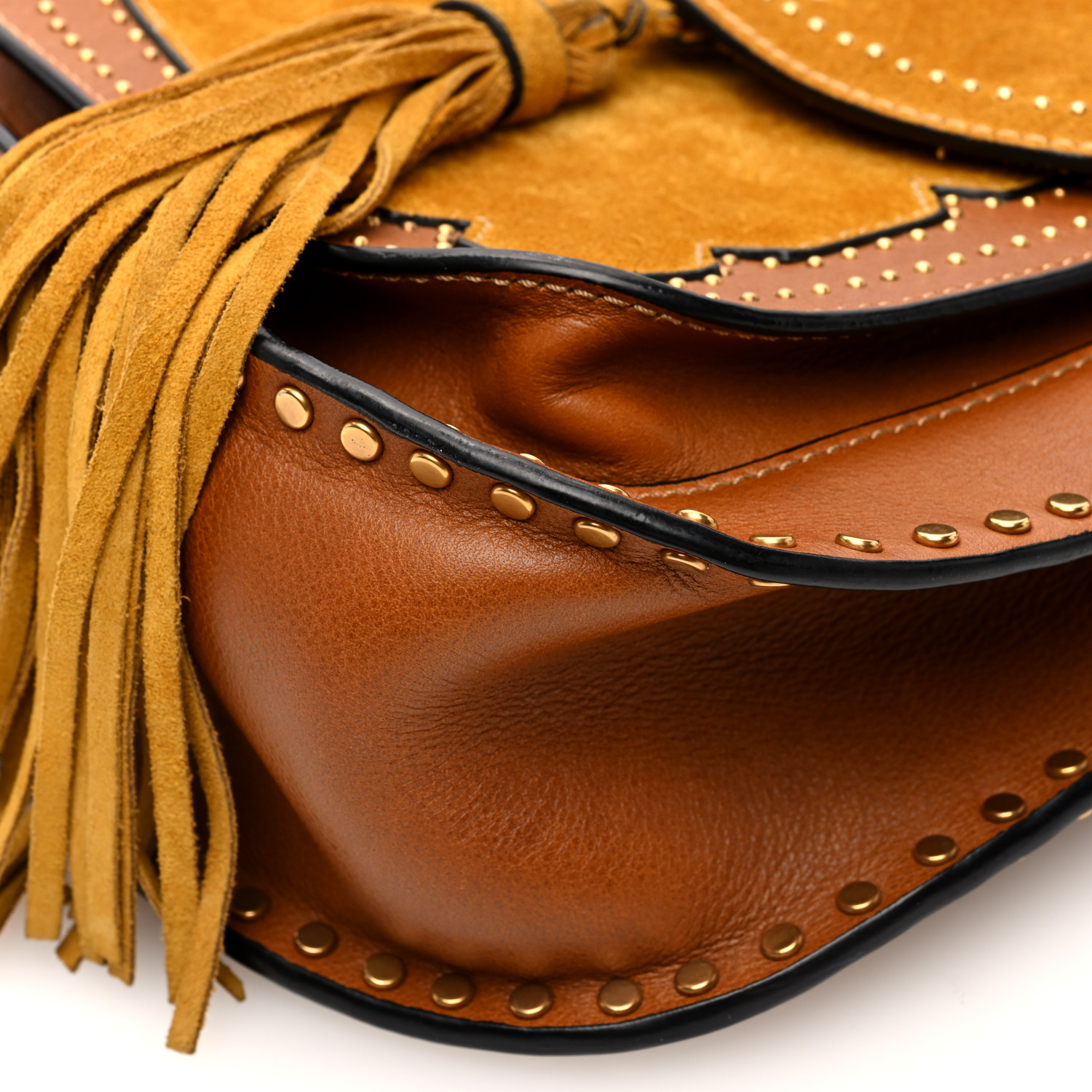 CHLOE Suede Calfskin Small Hudson Shoulder Bag Caramel
