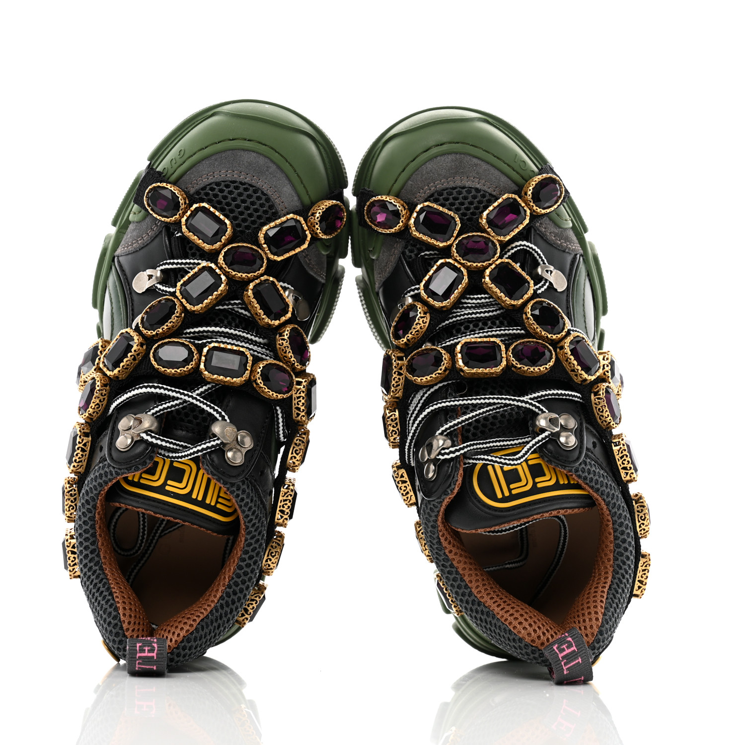 【gabugabu☆】 GUCCI X SEGA Mesh Suede Calfskin Removable Crystals