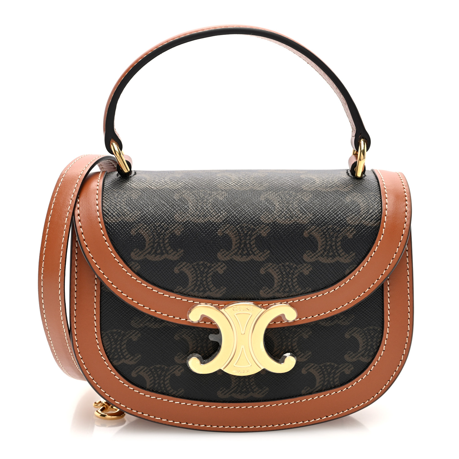 【限定数量】 Celine Mini Besace in Triomphe Tan Celine Tan Triomphe Canvas Mini Besace Bag – VintageSac