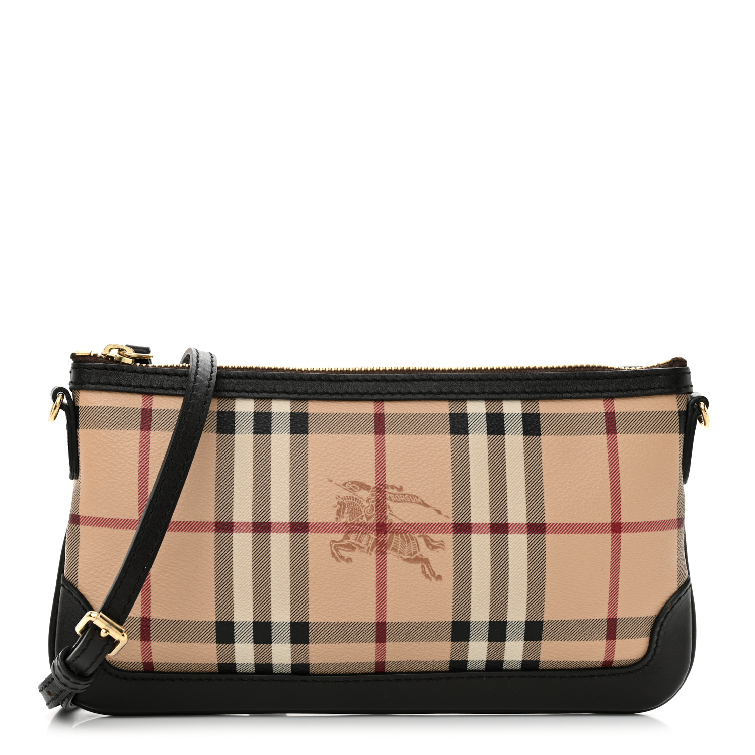 BURBERRY Haymarket Check Small Peyton Crossbody Clutch Bag