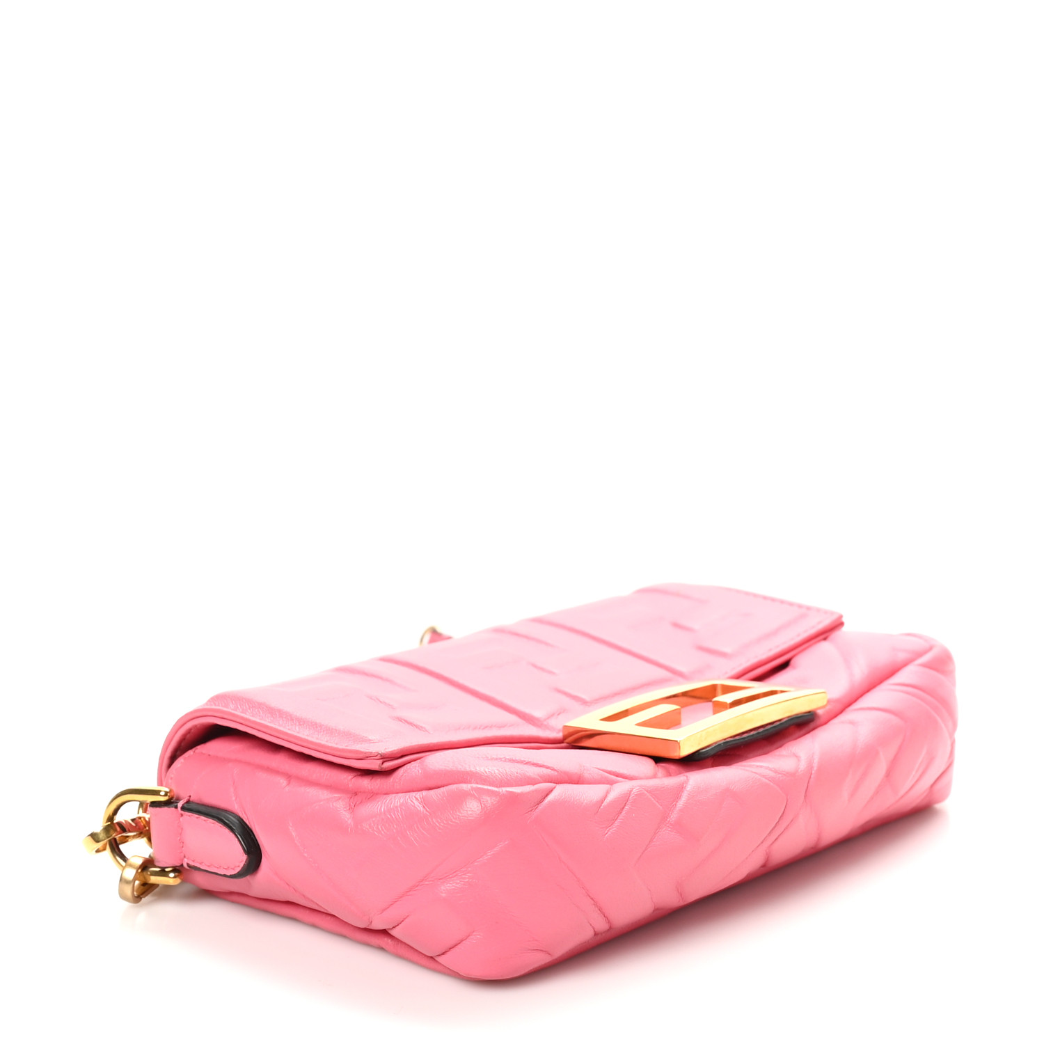 FENDI Nappa FF 1974 Embossed Mini Baguette Rosa Fluo 1652154