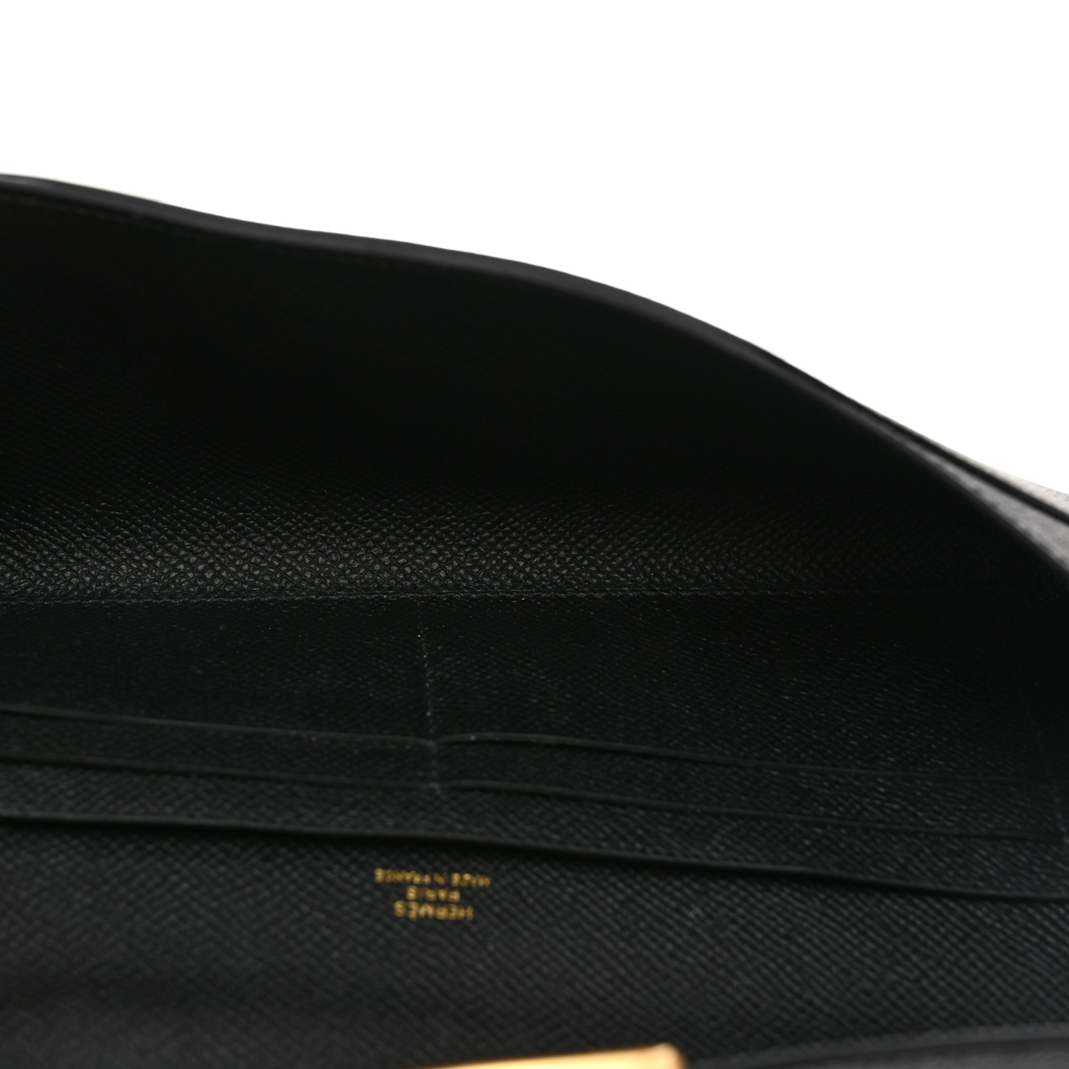 HERMES Epsom Maillon Wallet To Go Black 1601978 | FASHIONPHILE