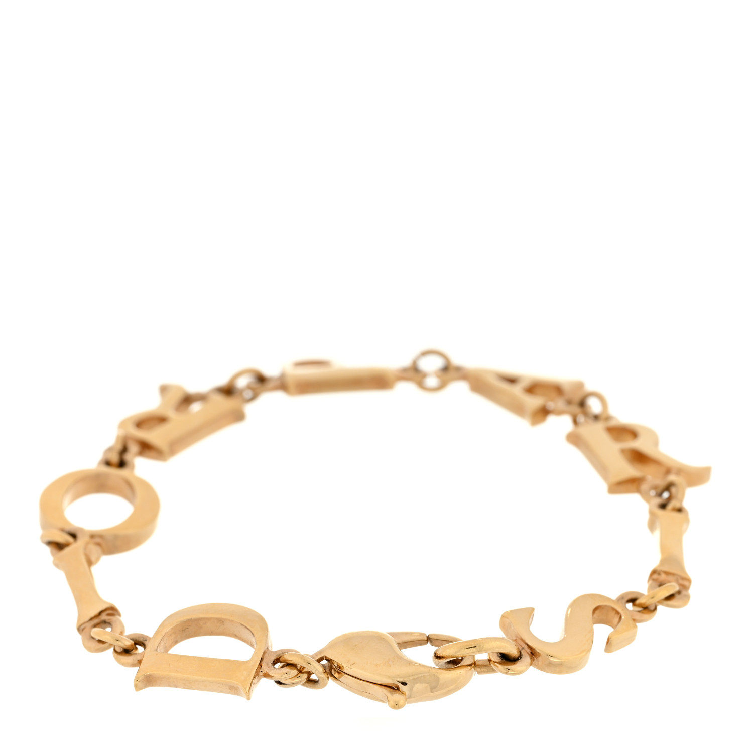 CHRISTIAN DIOR Logo Paris Bracelet Gold 1343909 | FASHIONPHILE