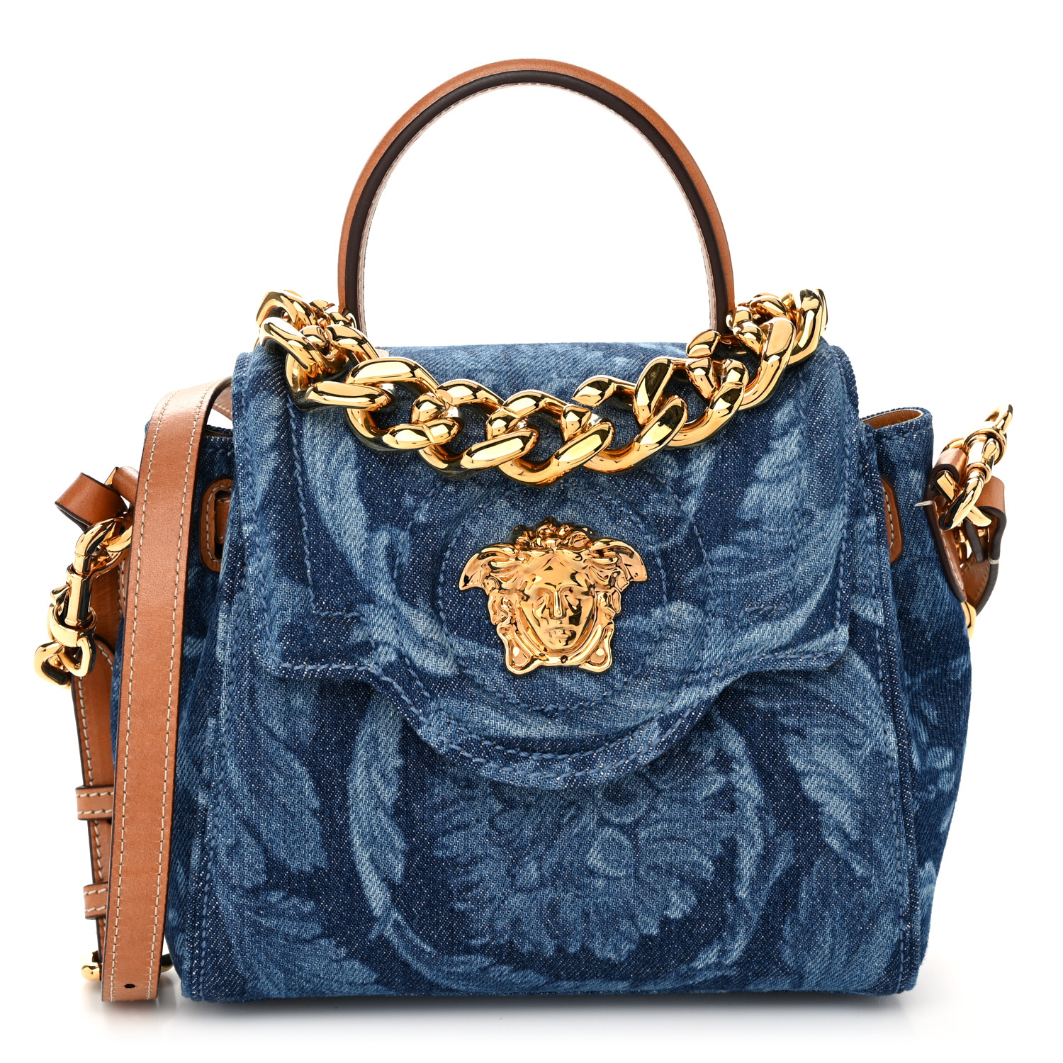 【関税込み】SMALL 'CHAIN STRIPES LA MEDUSA' SHOPPING BAG Chain Stripes La Medusa Large Tote Bag Print | VERSACE US