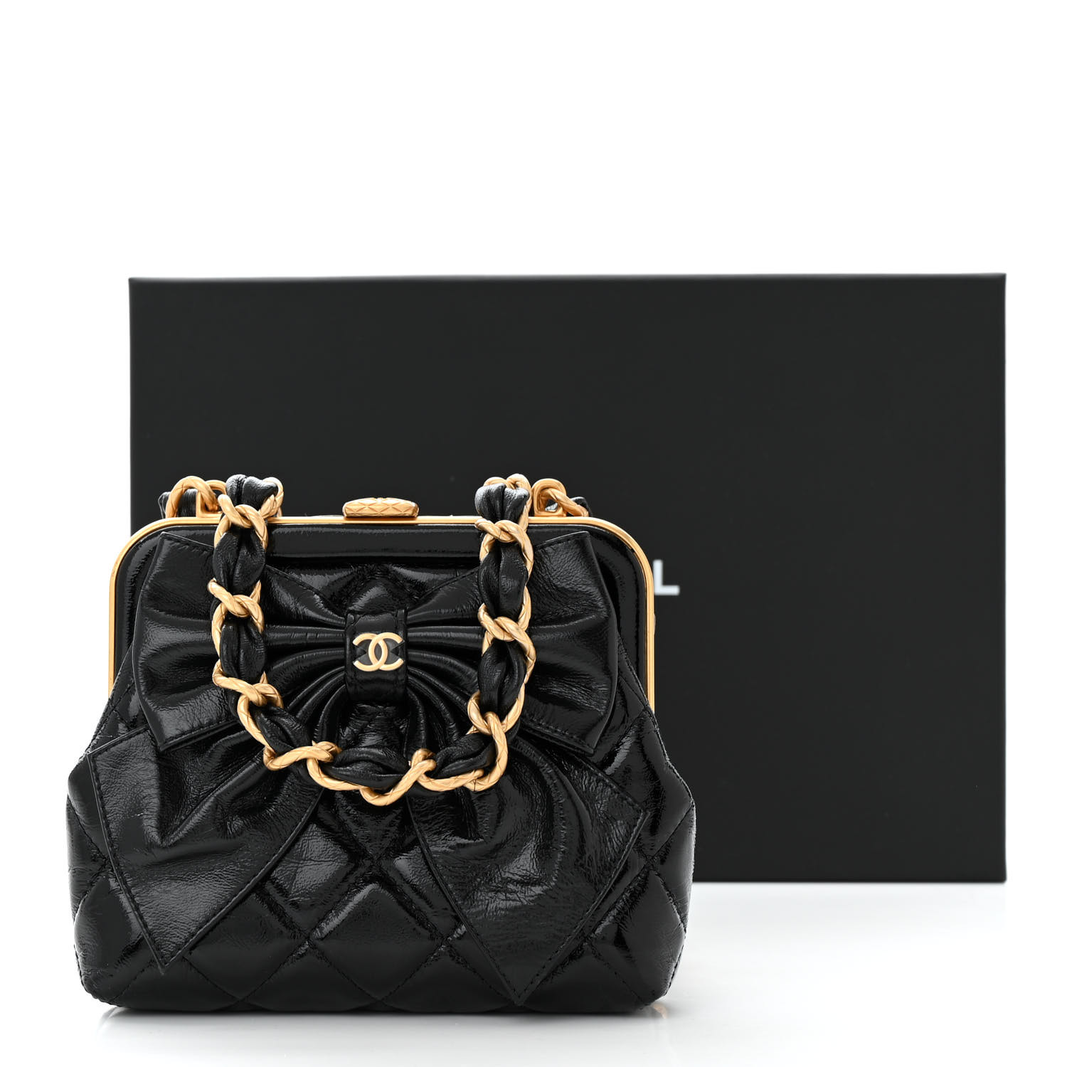 正規店買付【CHANEL】Clutch with chain CHANEL CLUTCH WITH CHAIN MINI BLACK LAMBSKIN - BJ Luxury