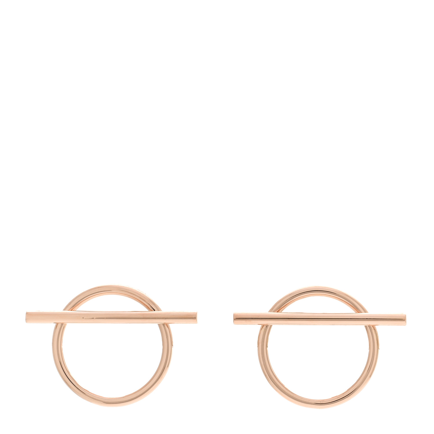 HERMES 18K Rose Gold MM Echappee Earrings 1574236 | FASHIONPHILE