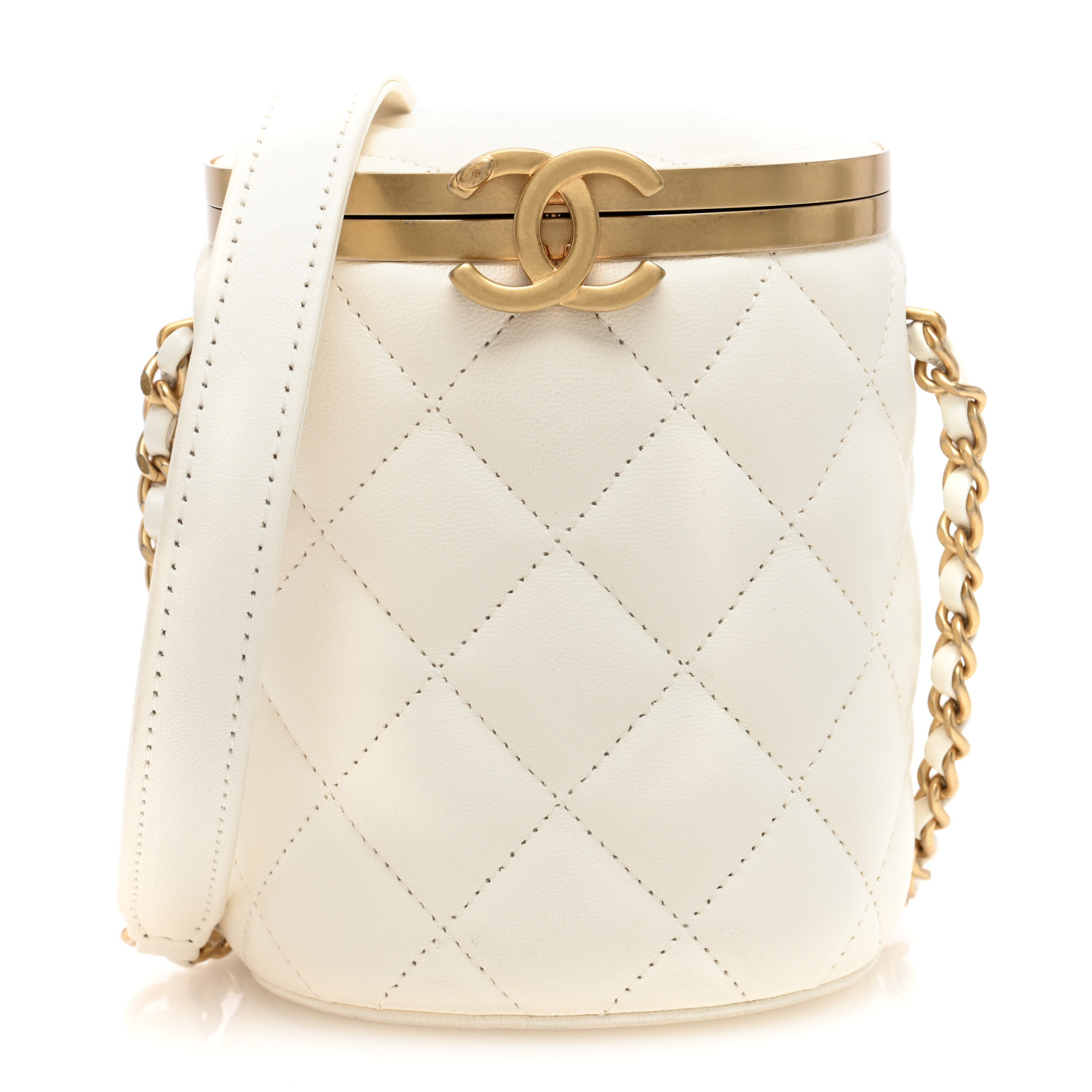 mia様　CABaNCD ホワイトs CHANEL Lambskin Quilted Crown Box Bag White 1569709