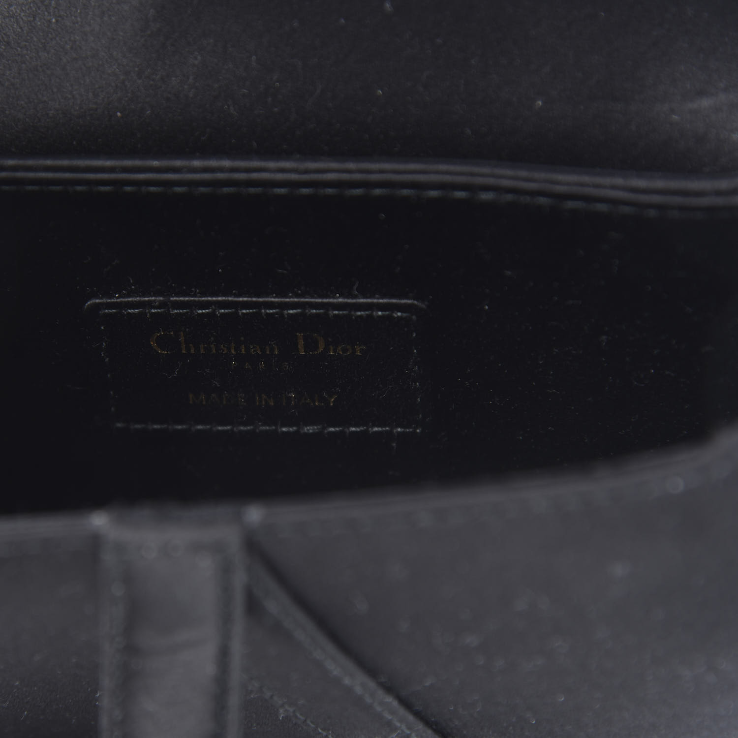 CHRISTIAN DIOR Satin Crystal Mini Saddle Bag Black 654949