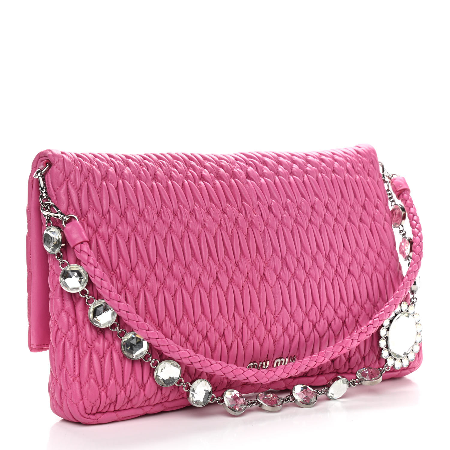 バッグ miumiu matelasse crystal hand bag pink Miu Miu Pink Nappa Crystal Handbag Miu Miu | TLC