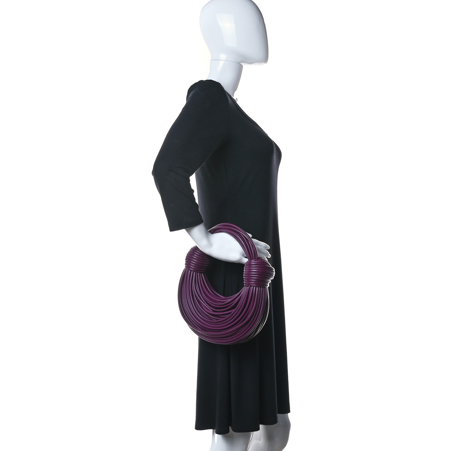 BOTTEGA VENETA Nappa Mini Tubular Double Knot Grape 996439