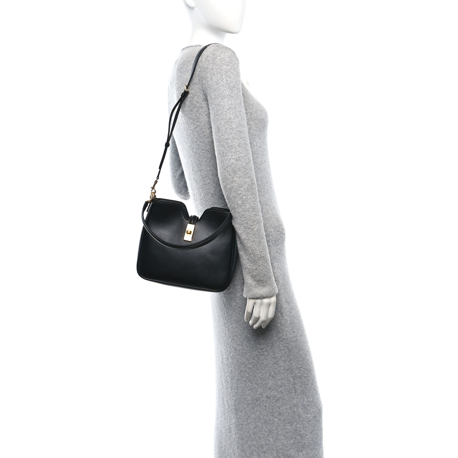 CELINE Smooth Calfskin Small Camille 16 Soft Bag Black
