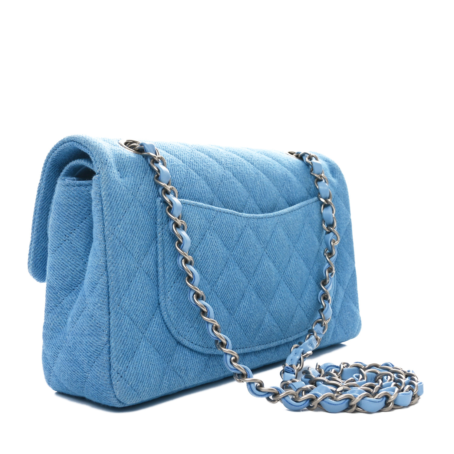 CHANEL ブルーキルティングバッグ CHANEL ブルーキルティングバッグ Chanel Light Blue Quilted