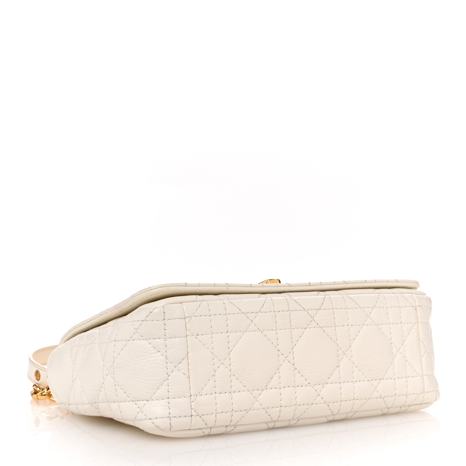 【ヴィンテージ】Rank:B☆Dior アイボリー カロ チェーン SMALL CHRISTIAN DIOR Calfskin Cannage Small Caro Bag Ivory 1677986