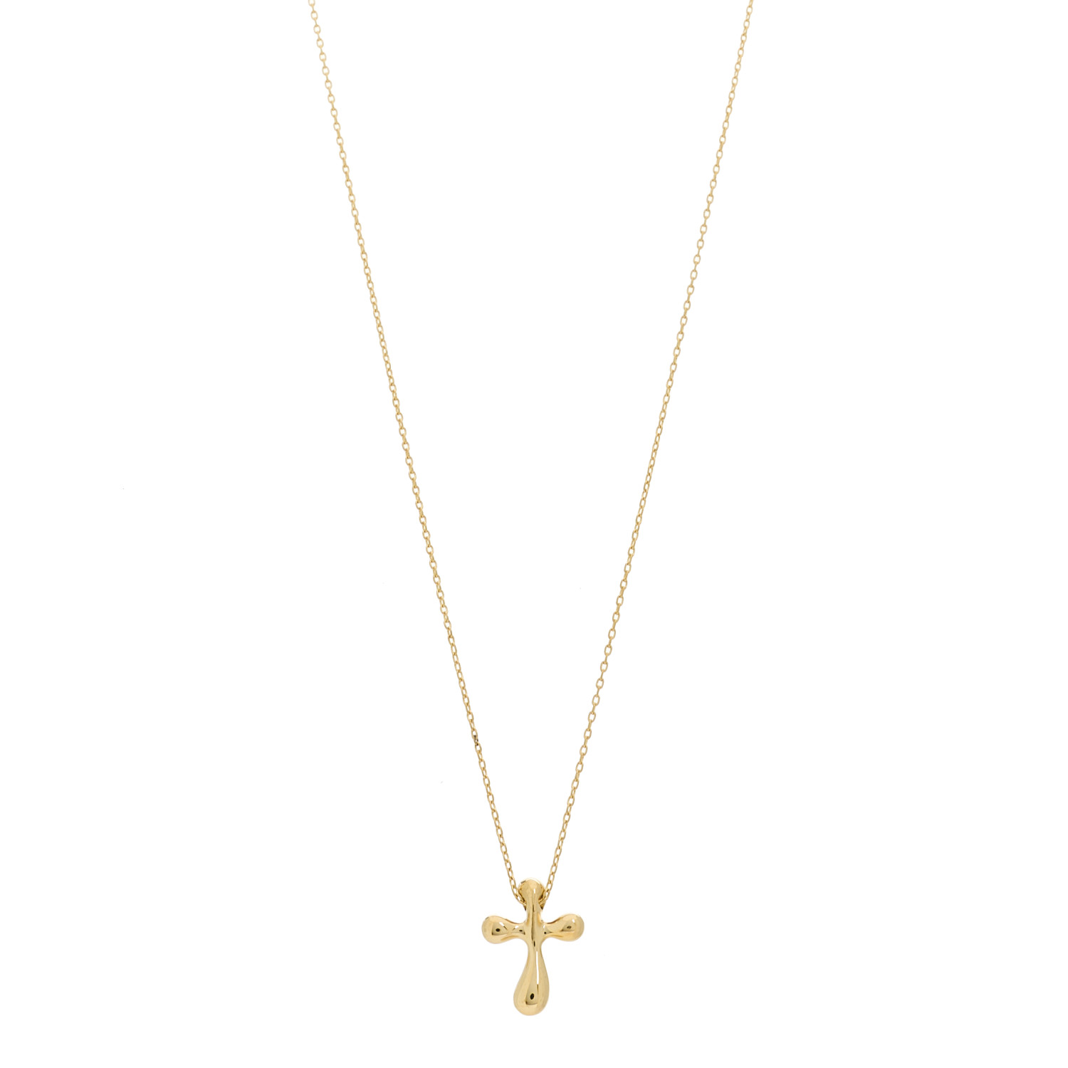 TIFFANY 18K Yellow Gold 12mm Elsa Peretti Cross Pendant