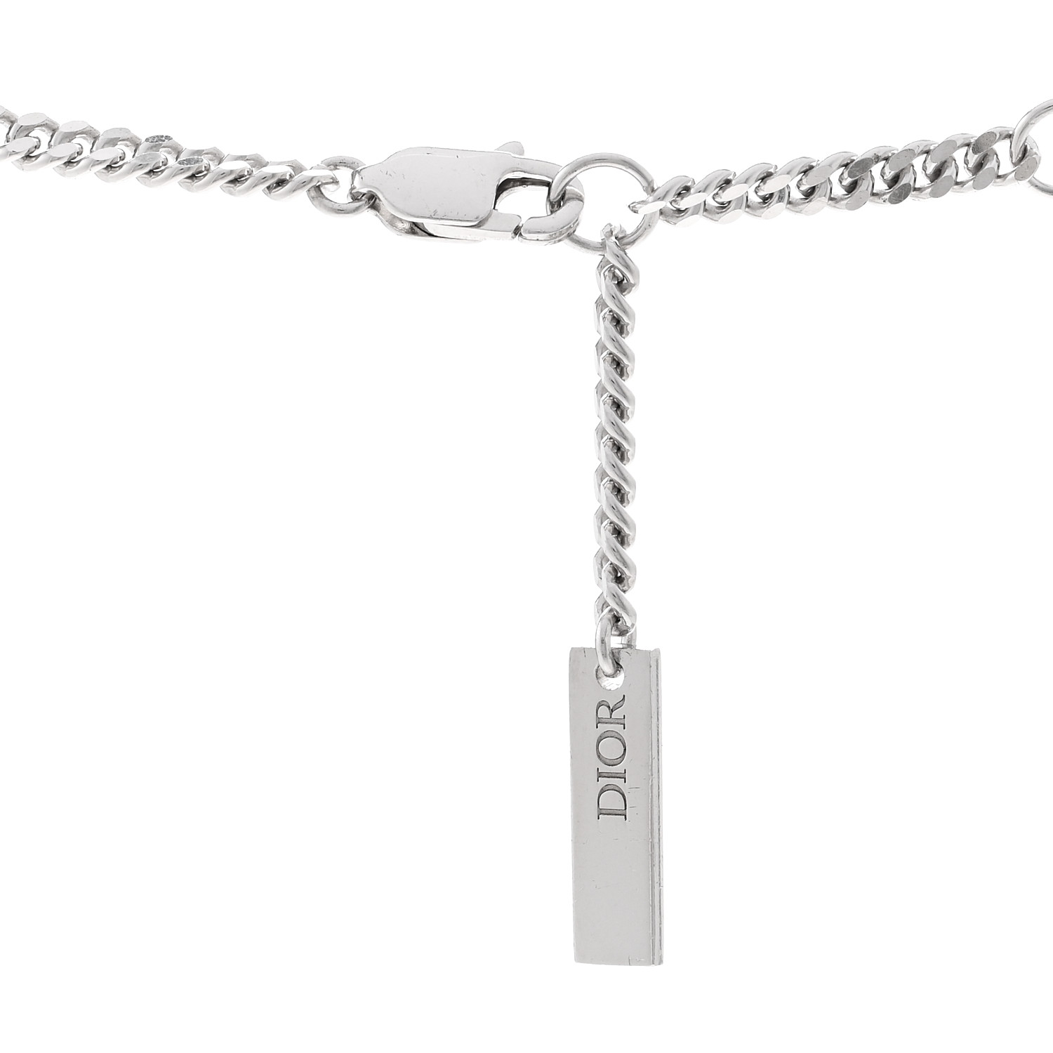 Dior silver 925 ネックレス　necklace CHRISTIAN DIOR Metal Enamel Oblique Trotter Pendant Necklace