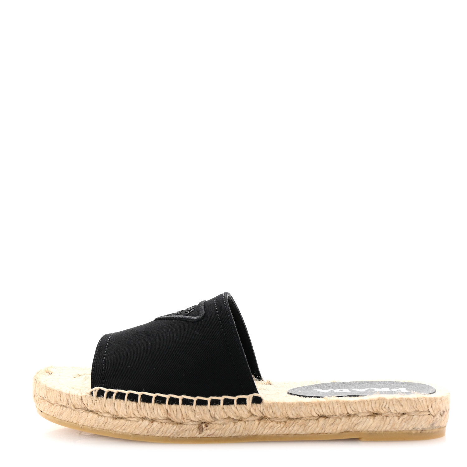 PRADA Canvas Gabardine Triangle Logo Espadrilles Sandals 36