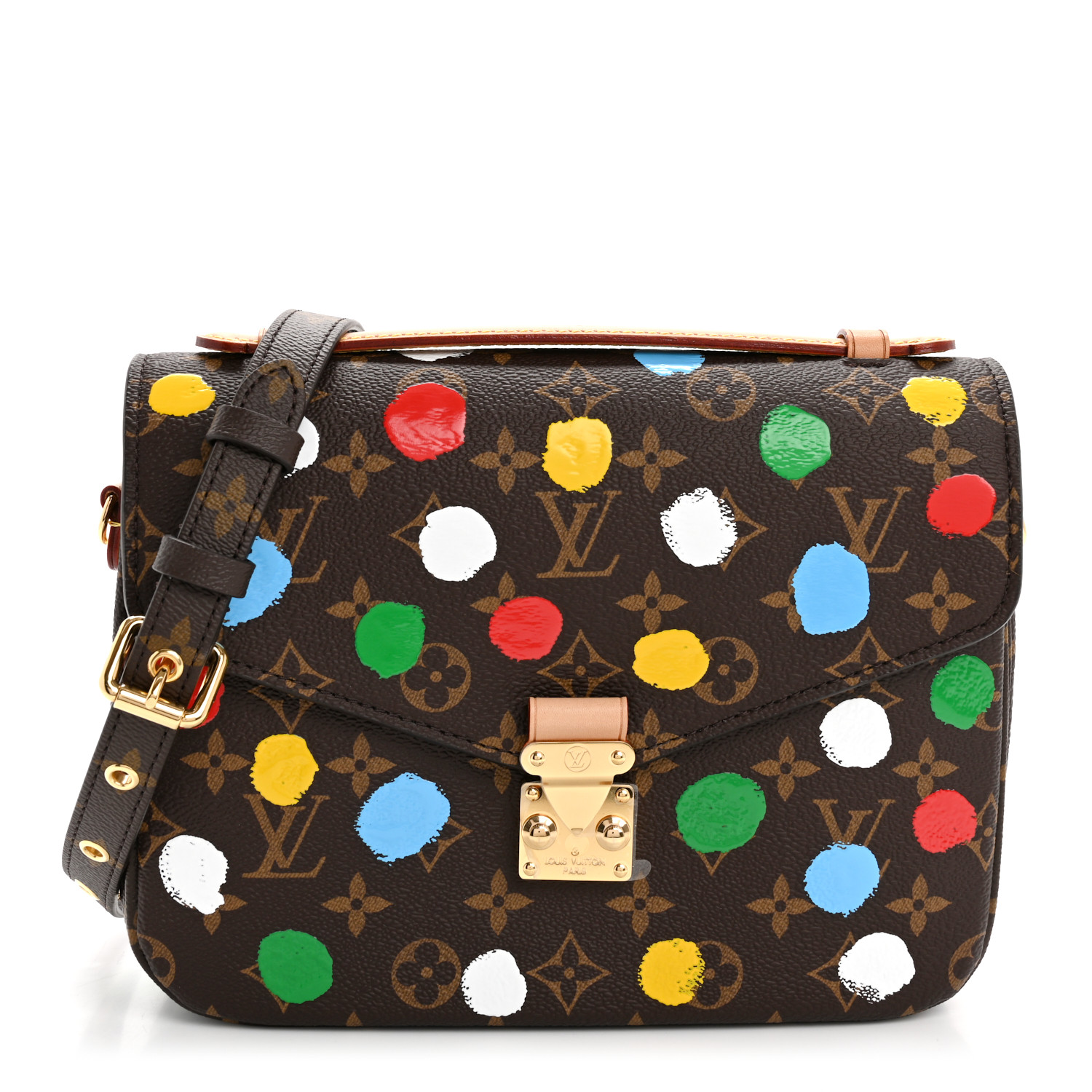 LOUIS VUITTON LV x YK Monogram Painted Dots Pochette Metis