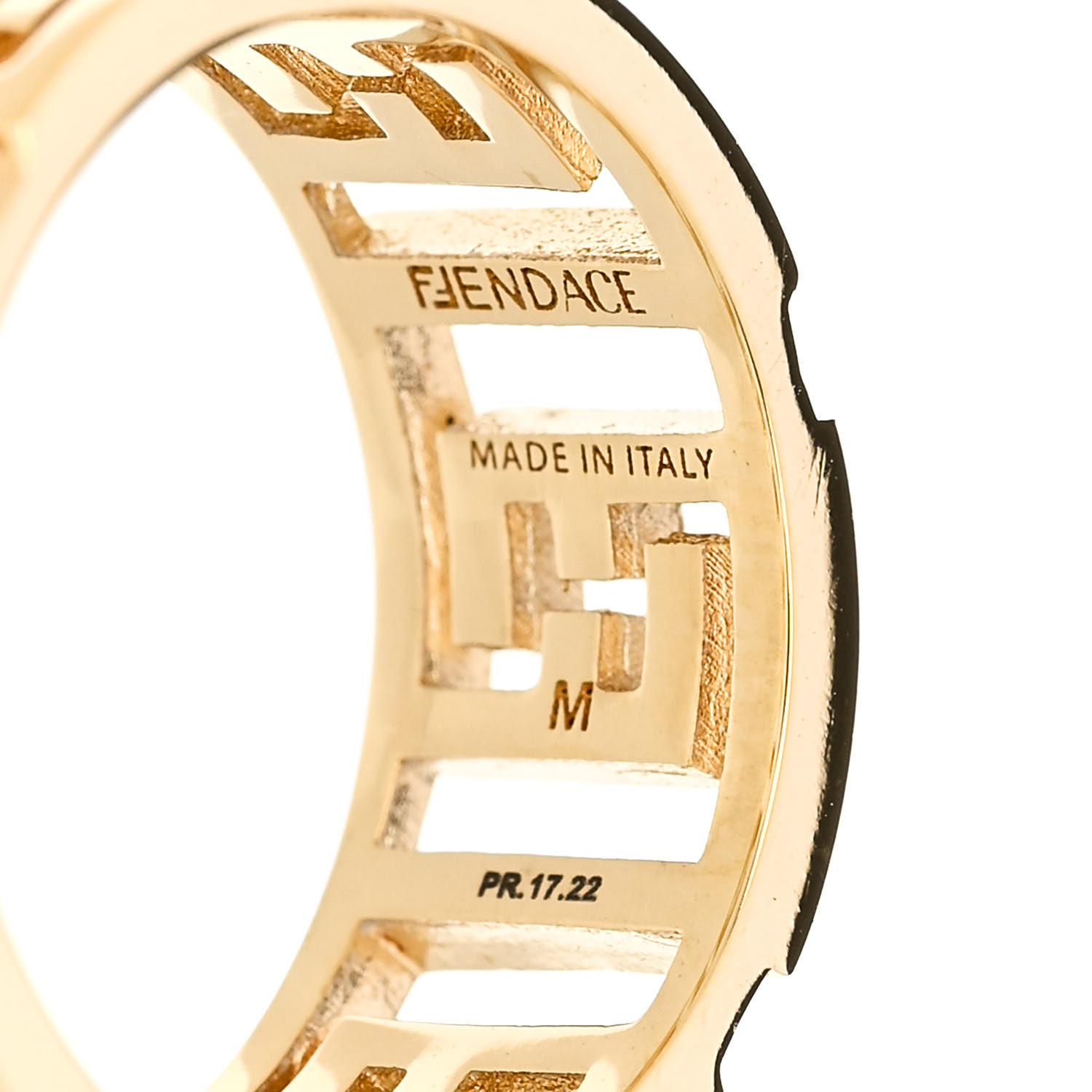 FENDI X VERSACE Metal Fendace O'Lock Ring M Gold 1679915