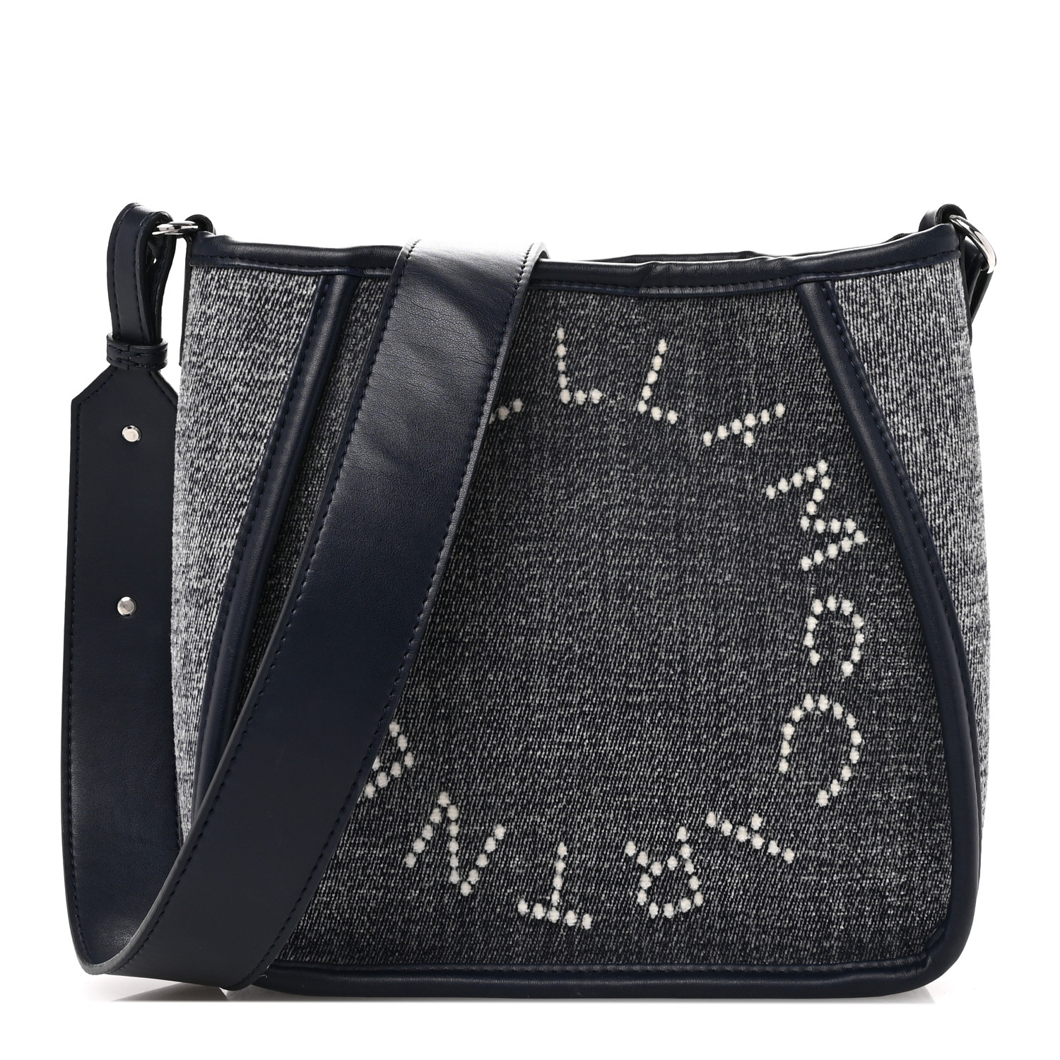 STELLA MCCARTNEY Eco Alter Denim Logo Mini Crossbody Blue
