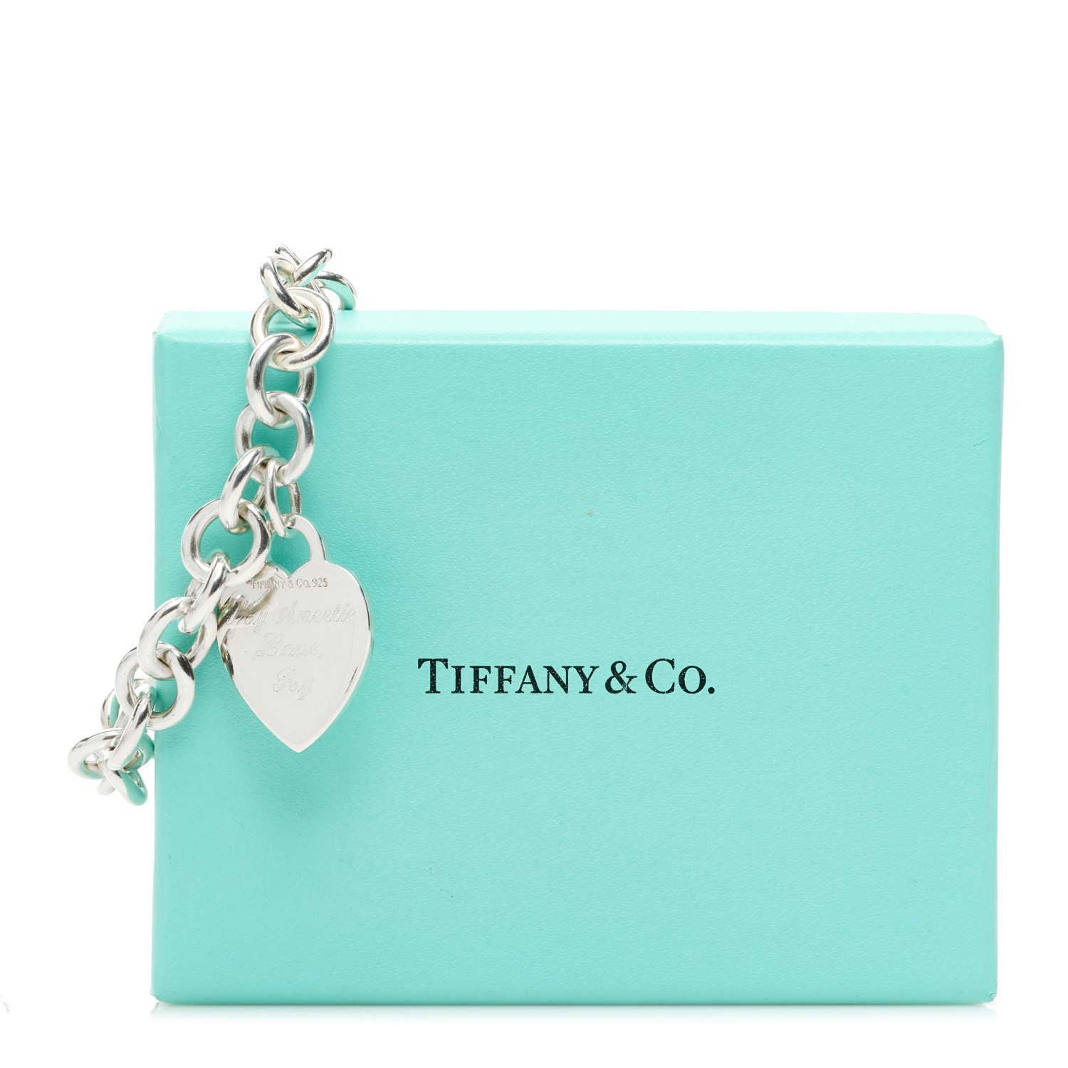 TIFFANY Sterling Silver Heart Tag Pendant Necklace 1676098