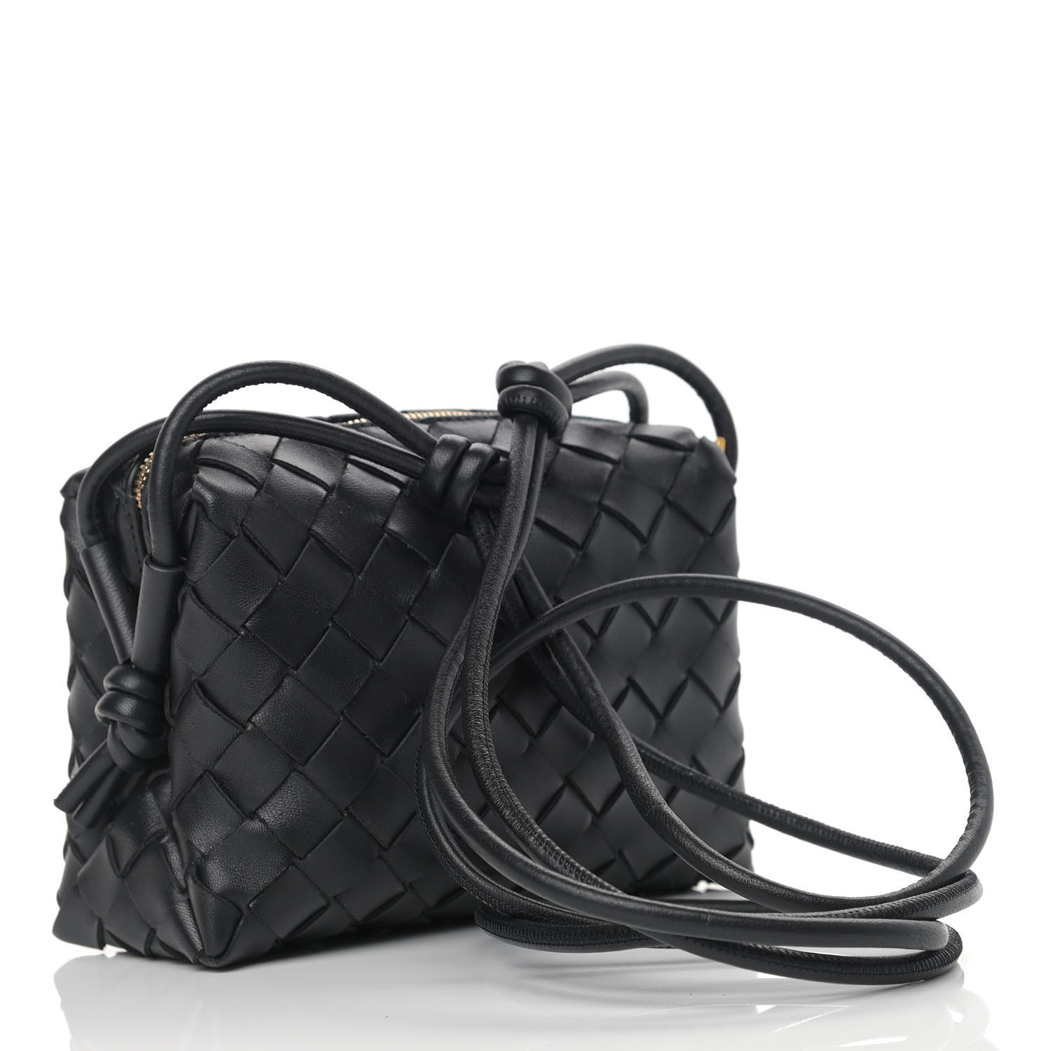 ★BOTTEGA VENETA★ Mini Intrecciato Loop Shoulder Bag Black Black Loop mini intrecciato leather shoulder bag | BOTTEGA