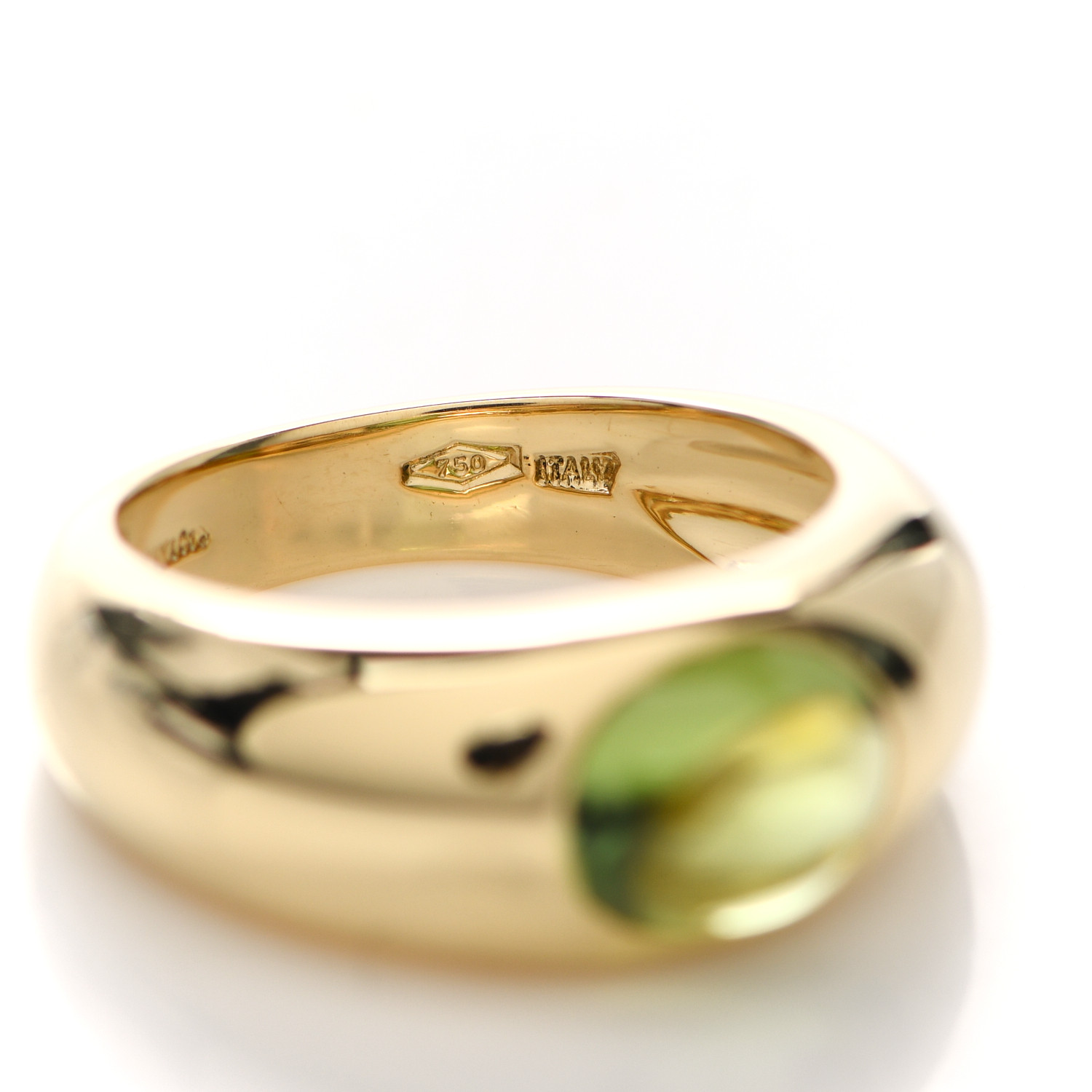 TIFFANY 18K Yellow Gold Peridot Ring 50 5.5 866562