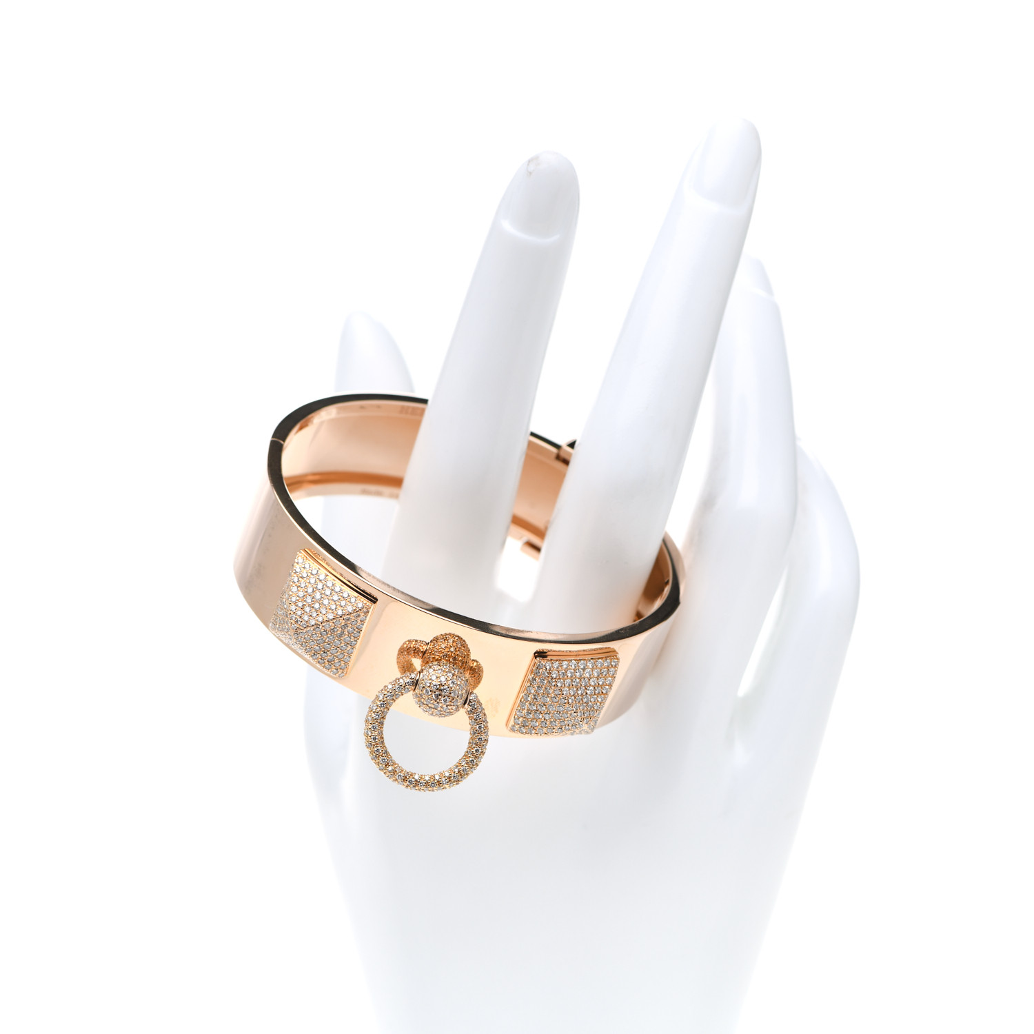 上品！*HERMES* Bague Collier de chien PM 指輪 ローズゴールド Authentic! Hermes 18k Rose Gold Collier De Chien Lock Band