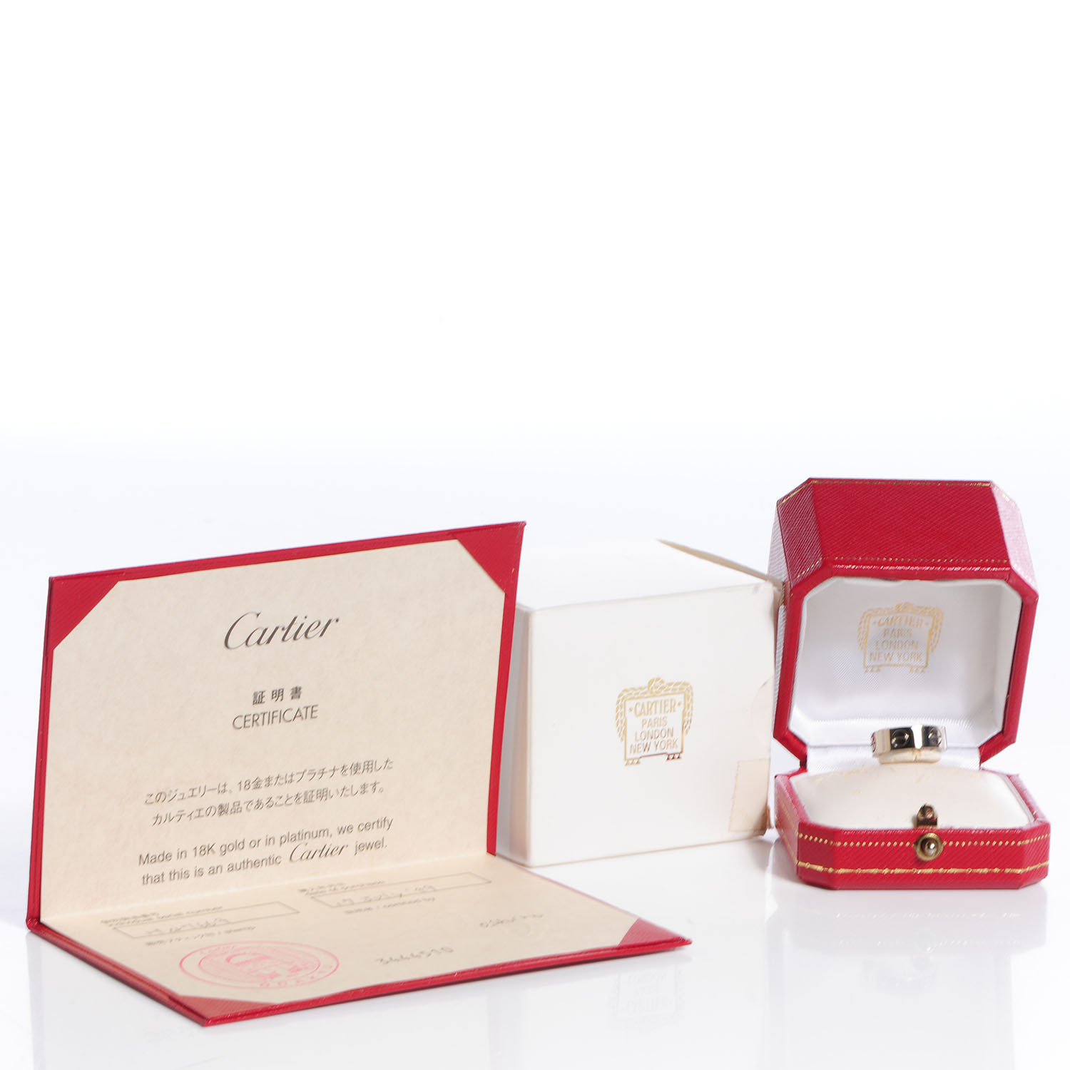 CARTIER 18k White Gold 5mm Love Ring Size 47 US 4 67470