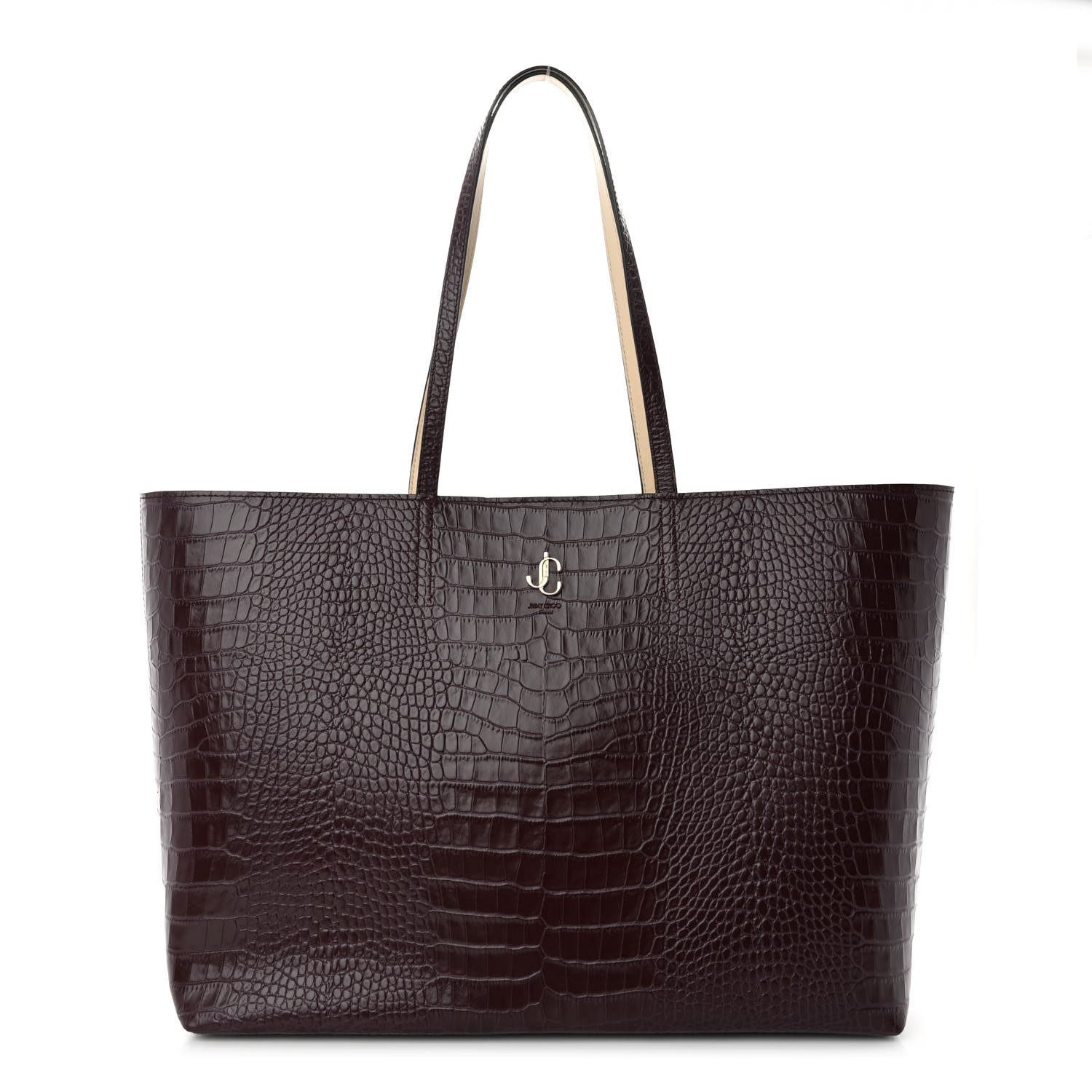トートバッグ JIMMY CHOO JC EAST WEST TOTE IN CROC EMBOSSED LEATHER Jimmy Choo Nine2Five East-West Croc-Embossed Tote Bag