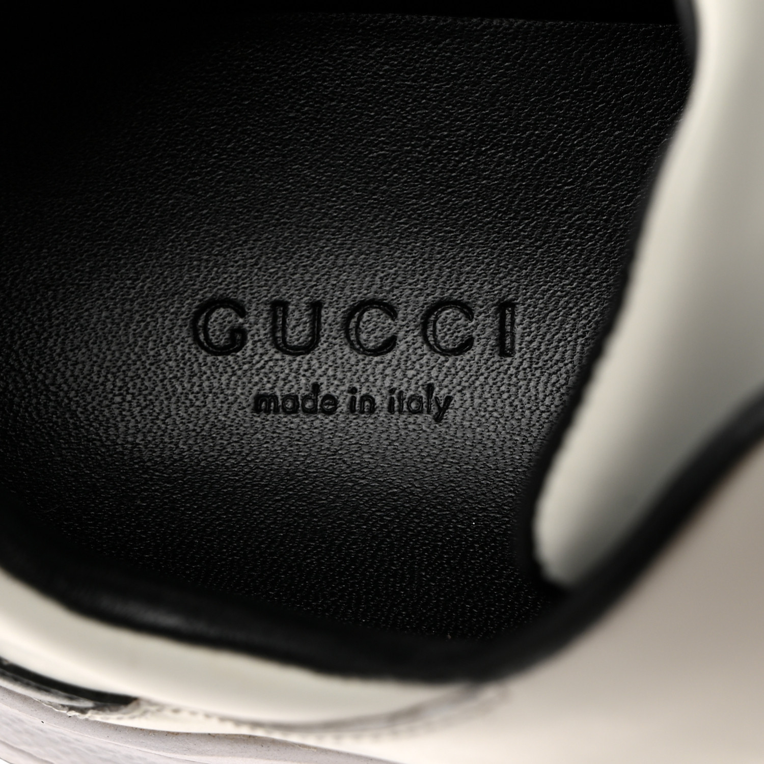 GUCCI Calfskin Womens Interlocking G Sneakers 37.5 Black