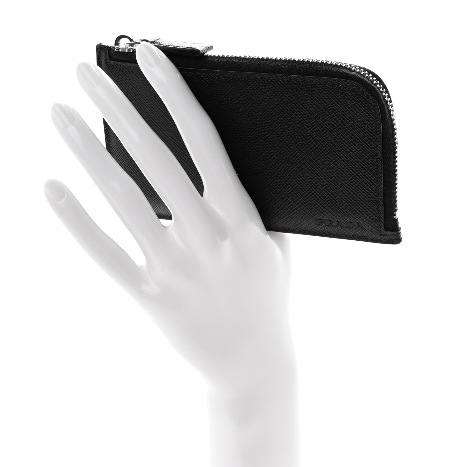 PRADA★Black zip card holder in Saffiano 1MB048QHH Prada Black zip card holder in Saffiano | TheDoubleF