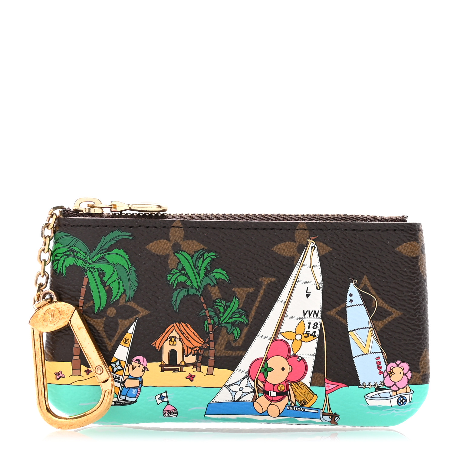 ルイヴィトン☆ポーチ Xmas キャラクター ギフト チェーン ロゴ LOUIS VUITTON Monogram 2023 Christmas Animation Sailing