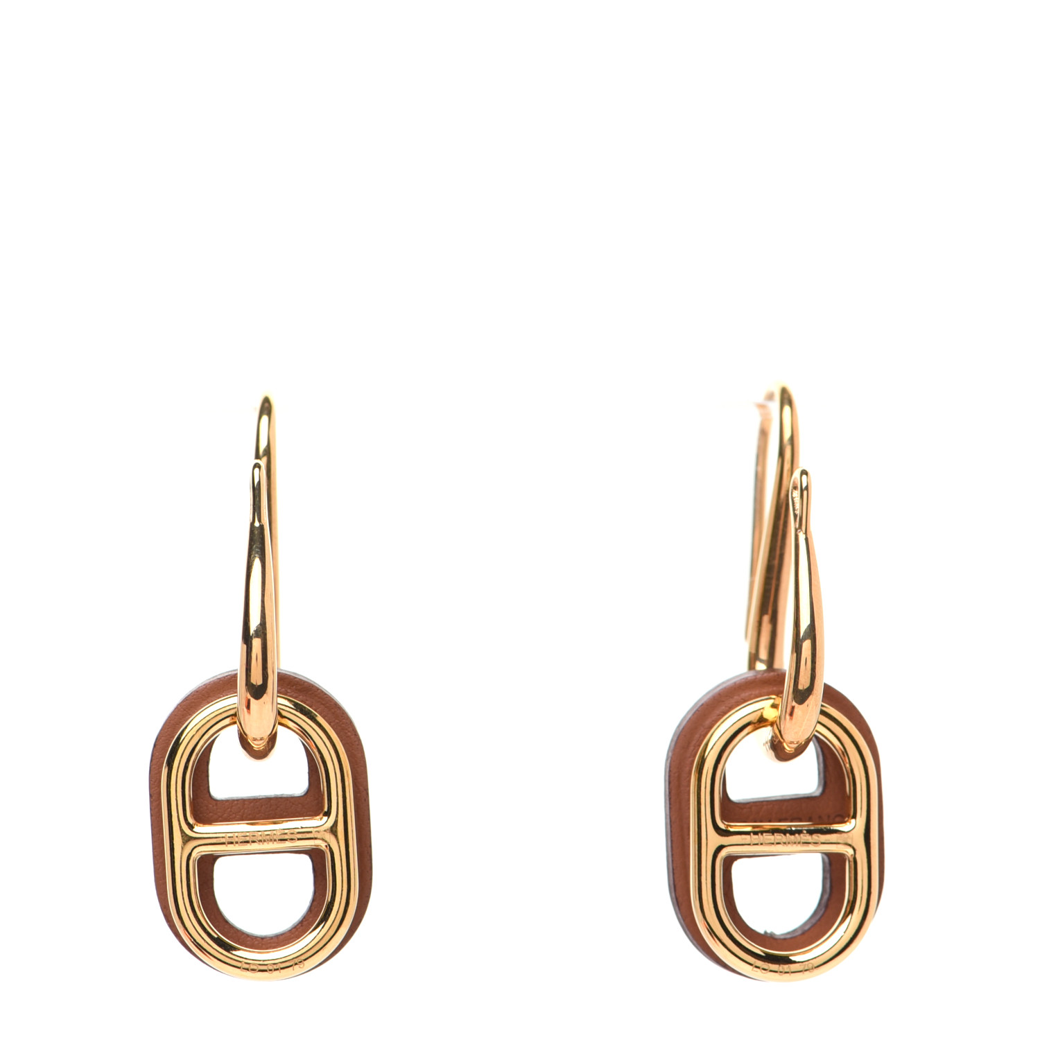HERMES Swift O'Maillon Earrings Gold 678117 | FASHIONPHILE