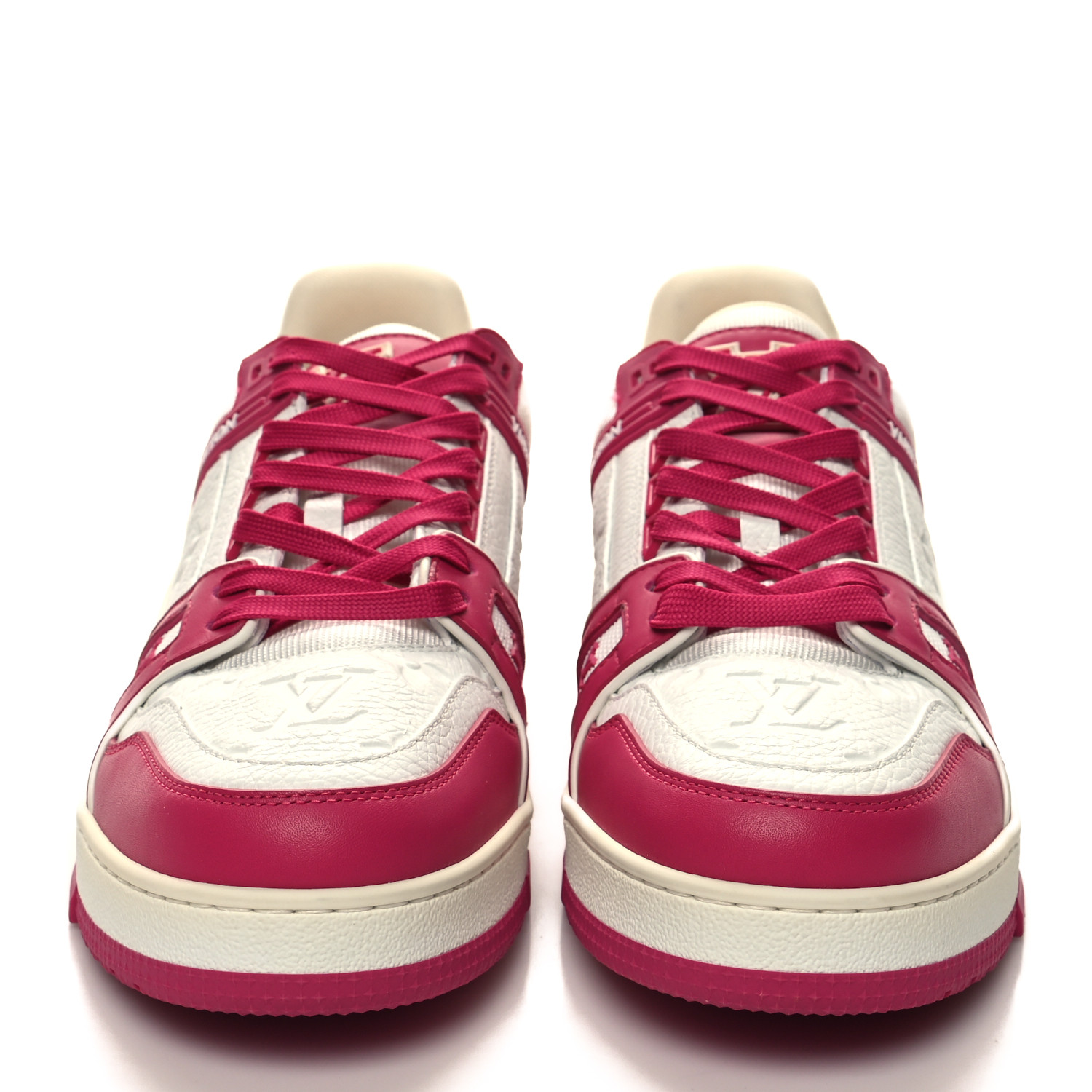 LOUIS VUITTON Calfskin Embossed Monogram Mens LV Trainer