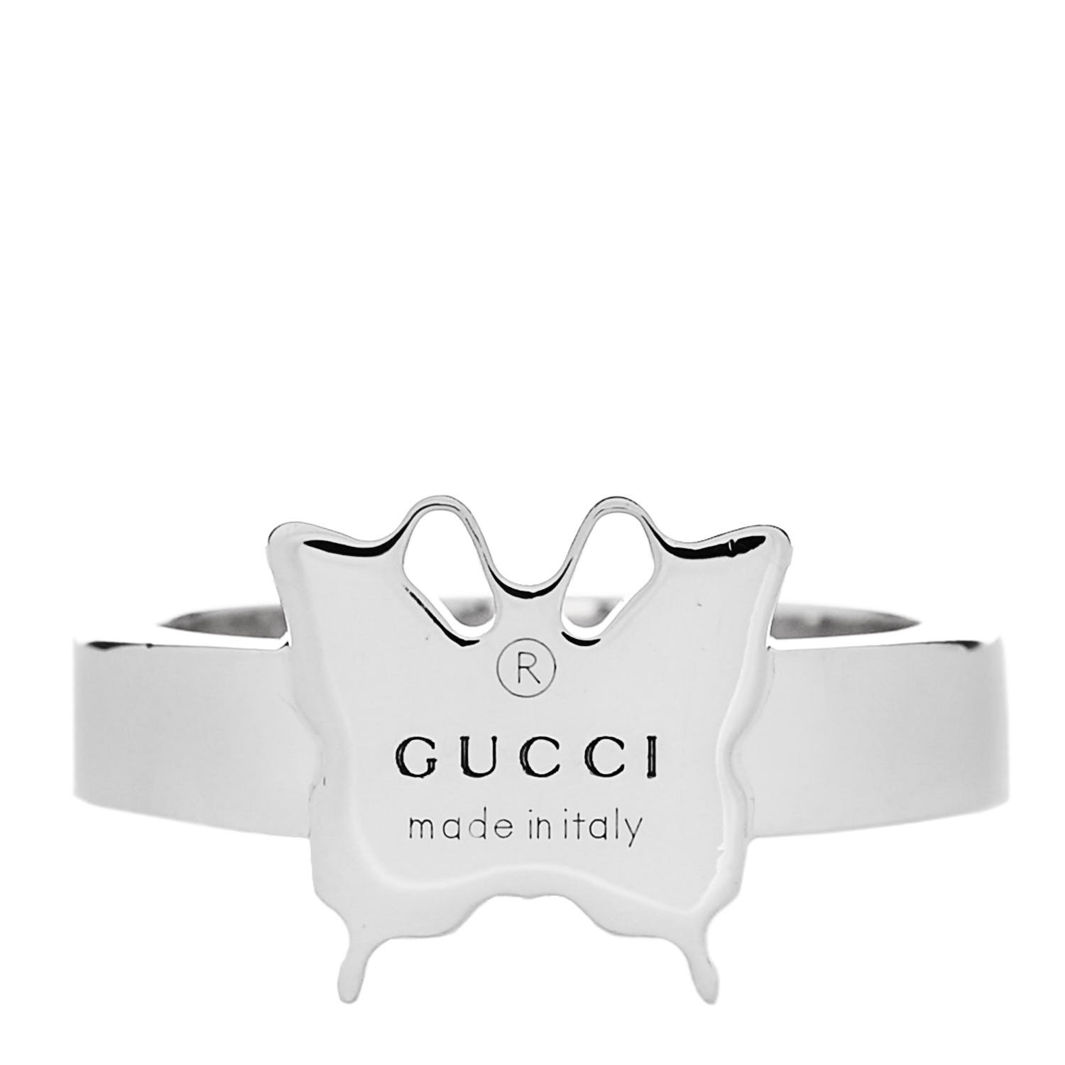 ぞうきち ③⑨⑩⑪⑰ GUCCI Sterling Silver Butterfly Band Ring 51 5.75 1570776
