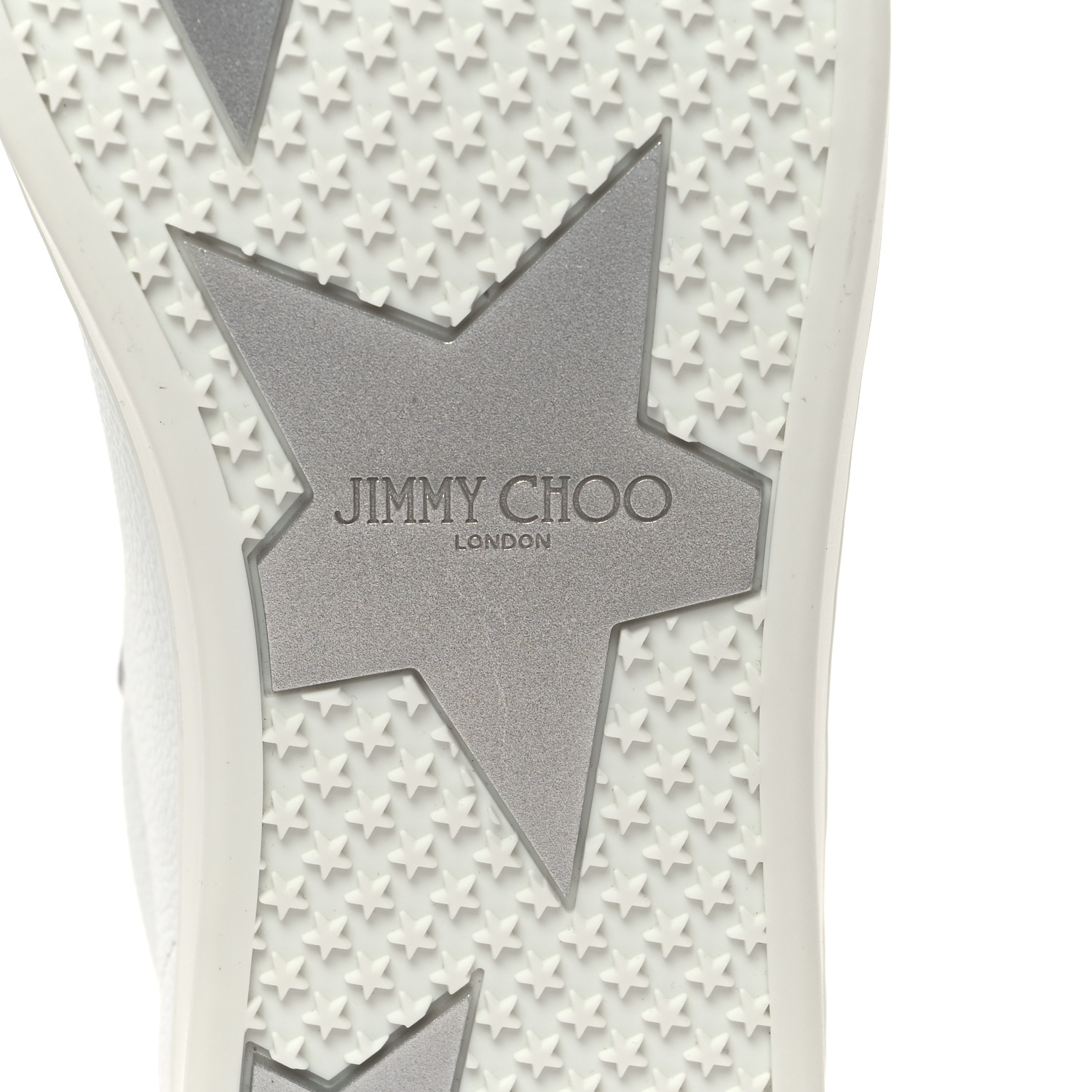 Jimmy Choo Kai ホワイト ロゴ スニーカー Jimmy Choo Kai Logo-Print Leather Low-Top Sneakers in White