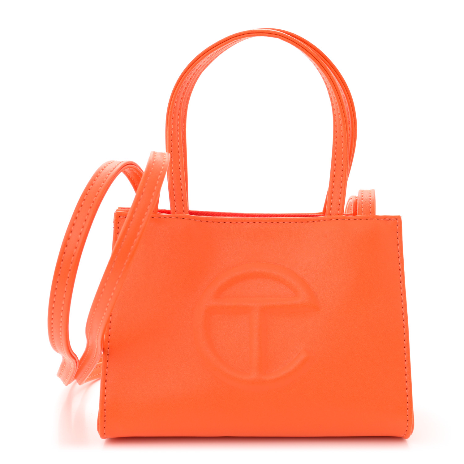 TELFAR Vegan Leather Small Shopping Bag Orange 1571324