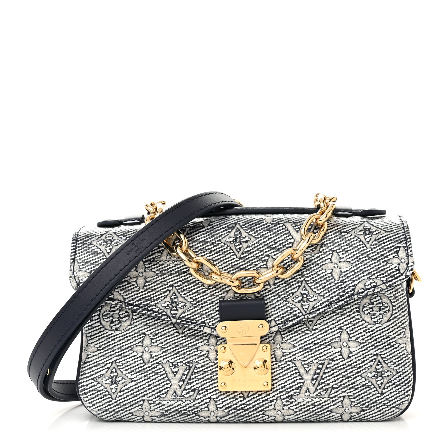 LOUIS VUITTON Monoglam Pochette Metis East West Blue 1367291