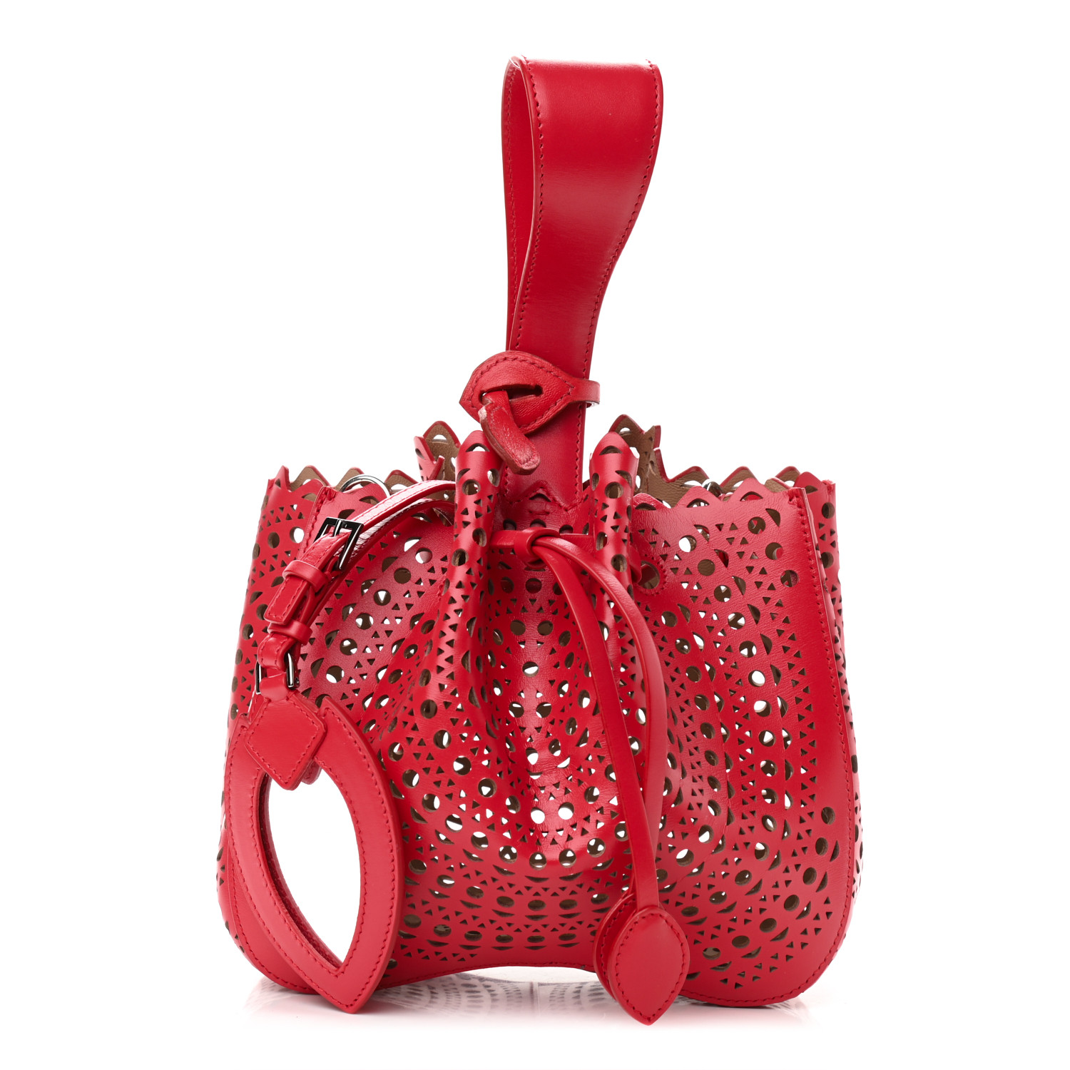 ALAIA Calfskin Vienne Rose-Marie 19 Bag Red 949152