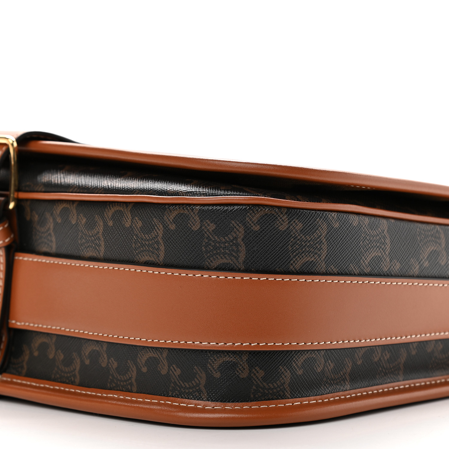 CELINE Triomphe Canvas Messenger Folco Bag Tan 948211