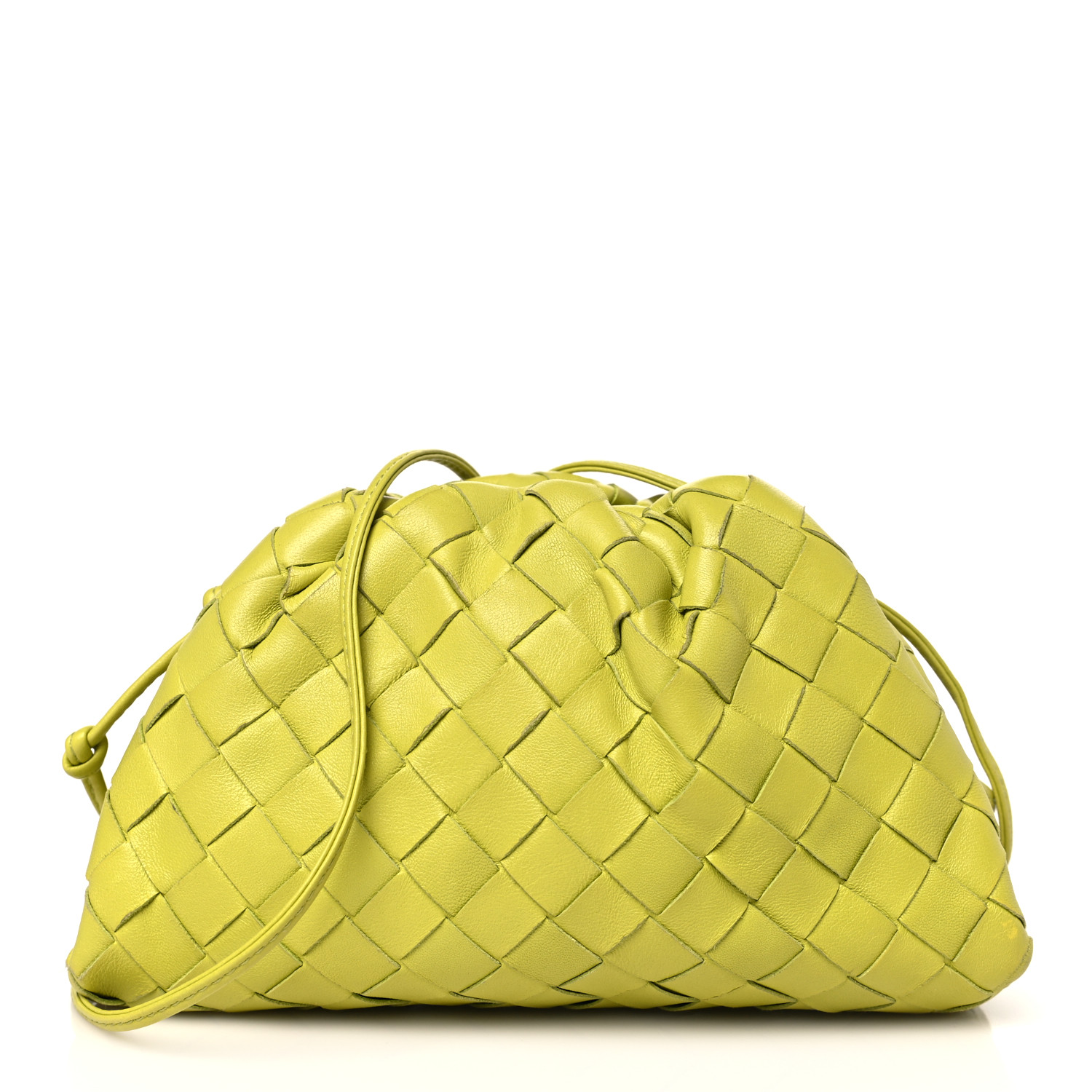 【BOTTEGA VENETA】Classic Intrecciato Crossbody Bag Kiwi Pre-owned Bottega Veneta Kiwi Intrecciato Leather Classic