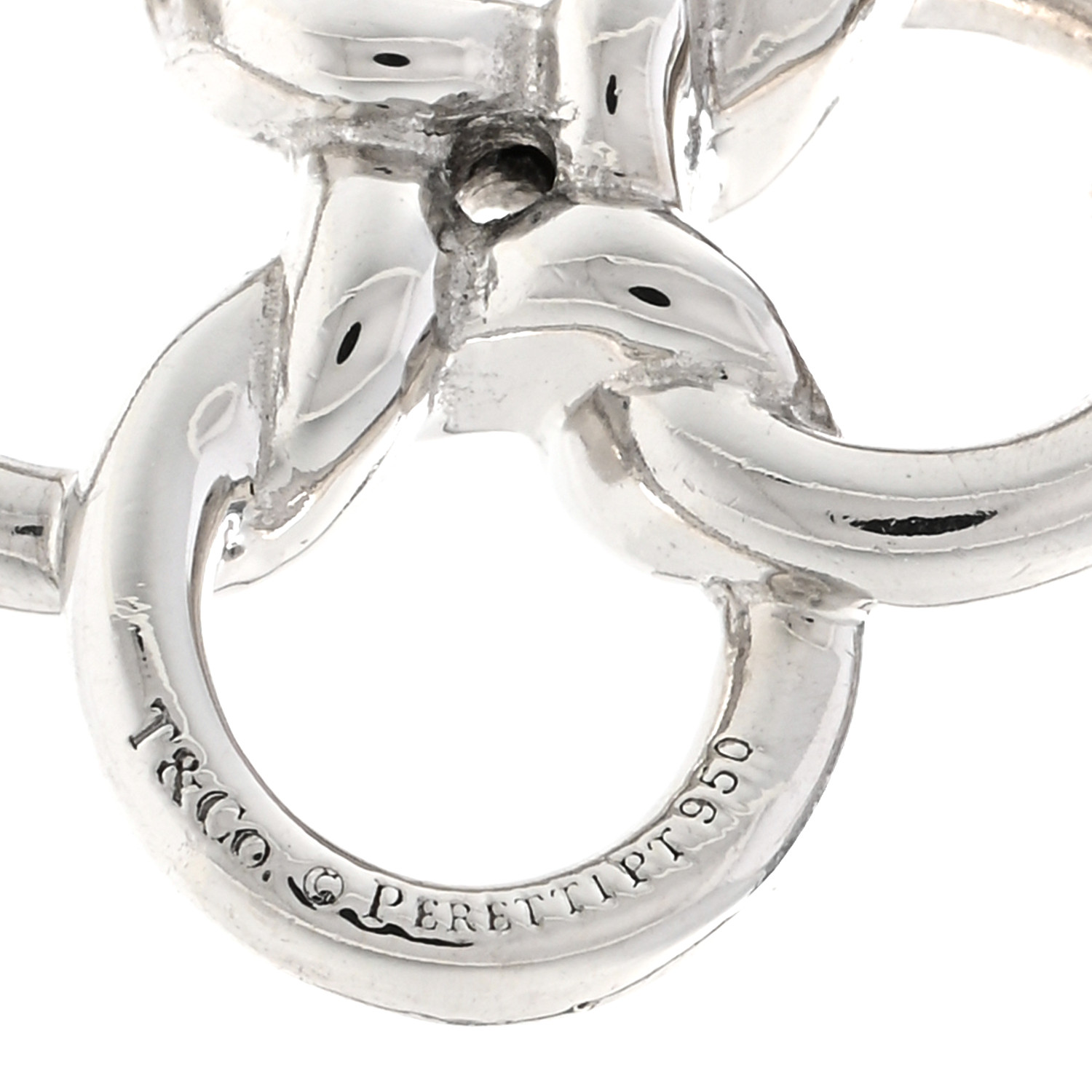 TIFFANY Platinum Elsa Peretti Quadrifoglio Pendant Necklace
