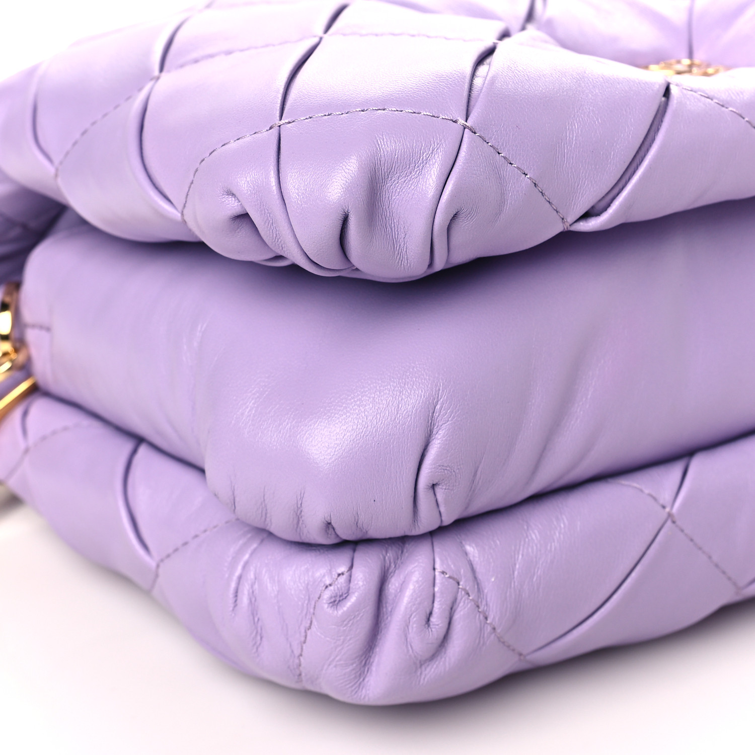 LOEWE Lambskin Pleated Goya Puffer Bag Light Mauve 1290152