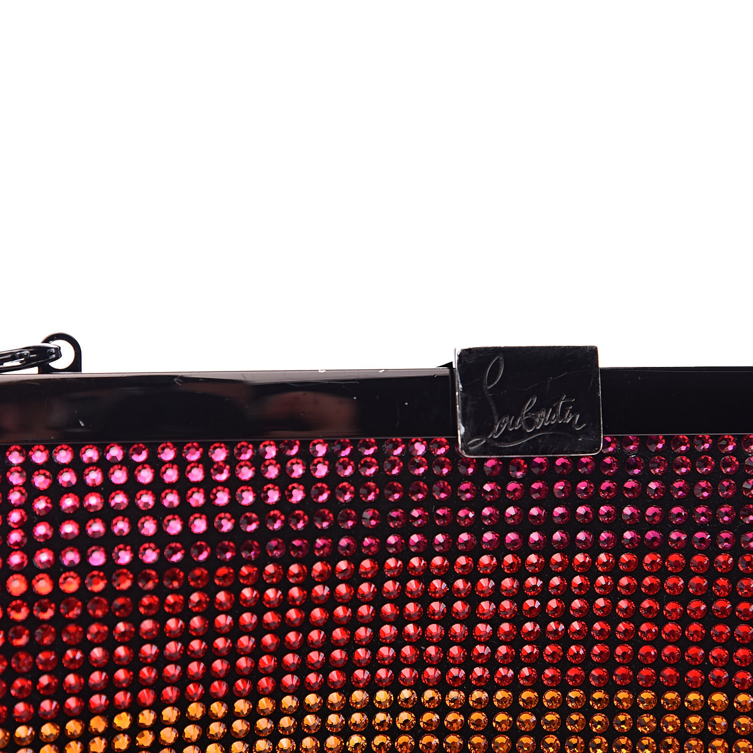 ルブタン クラッチ　スワロフスキー CHRISTIAN LOUBOUTIN Suede Crystal Strass Small Palmette